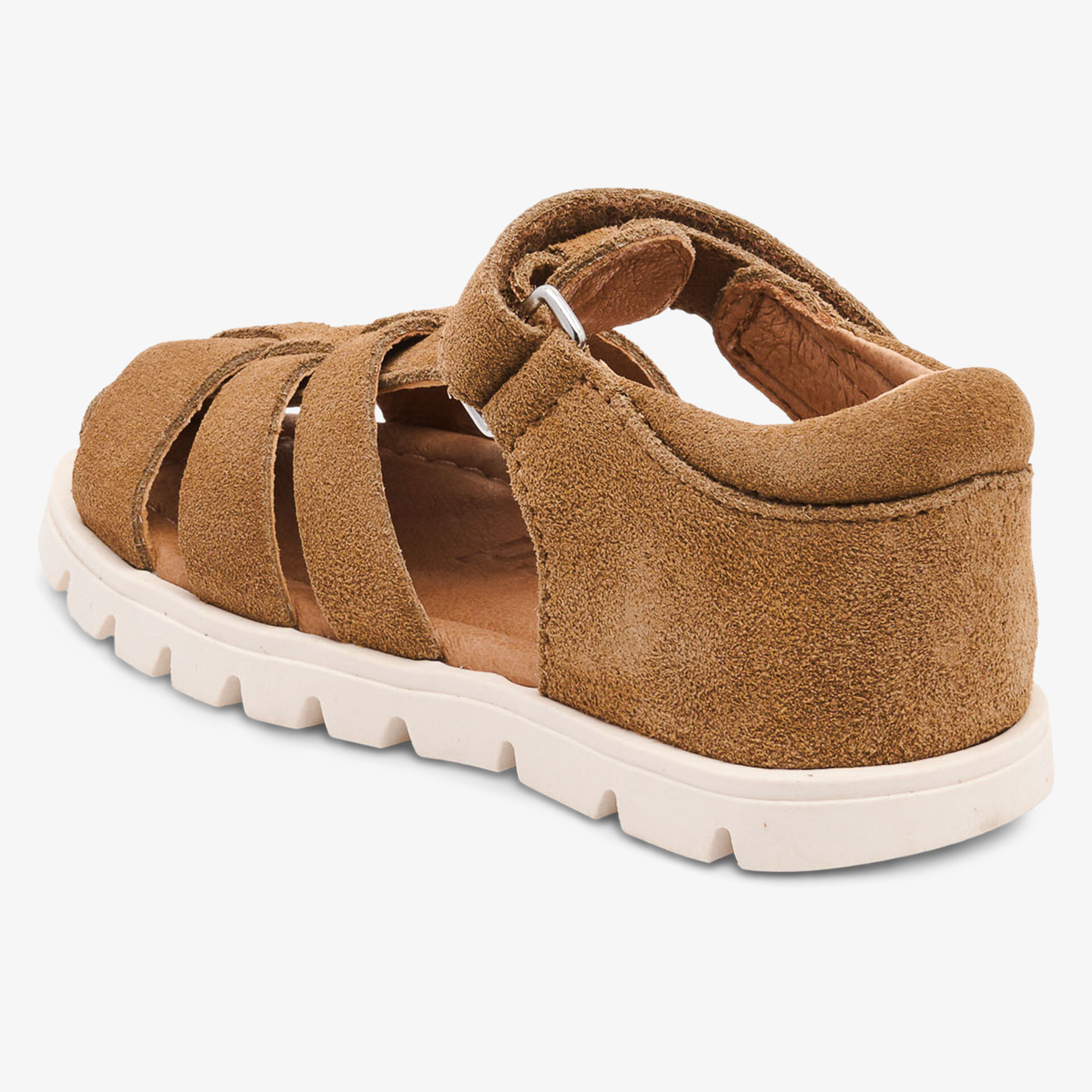 Braune Ledersandale mit flexibler Sohle und komfortablem Design für den Alltag.