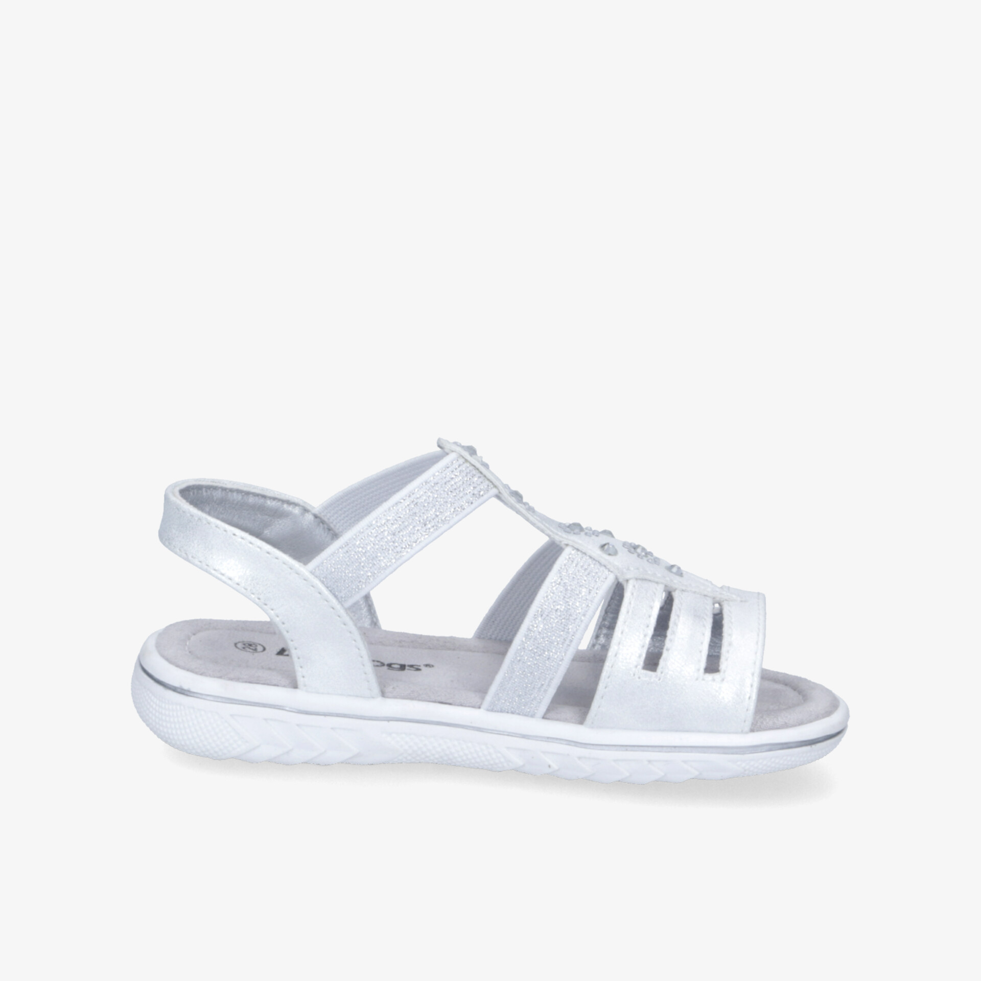 Leichte weiße Sandale mit atmungsaktivem Design, flexiblem Fußbett und verstellbarem Riemen für hohen Tragekomfort