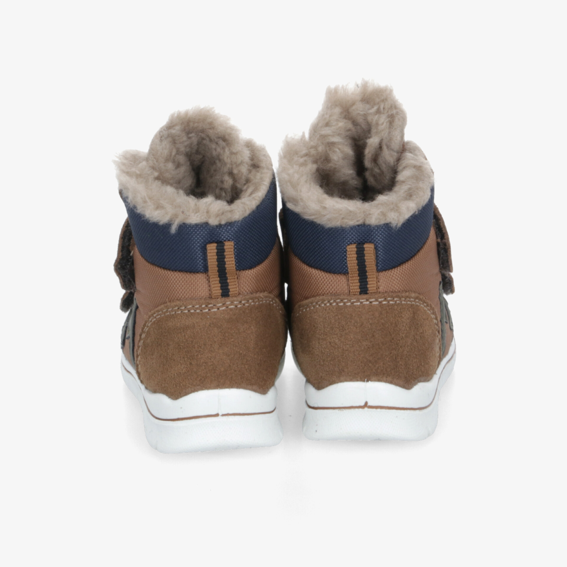 Winterschuhe mit warmem, weichem Innenfutter und stabiler Außensohle, komfortabel und robust aus der Rückansicht