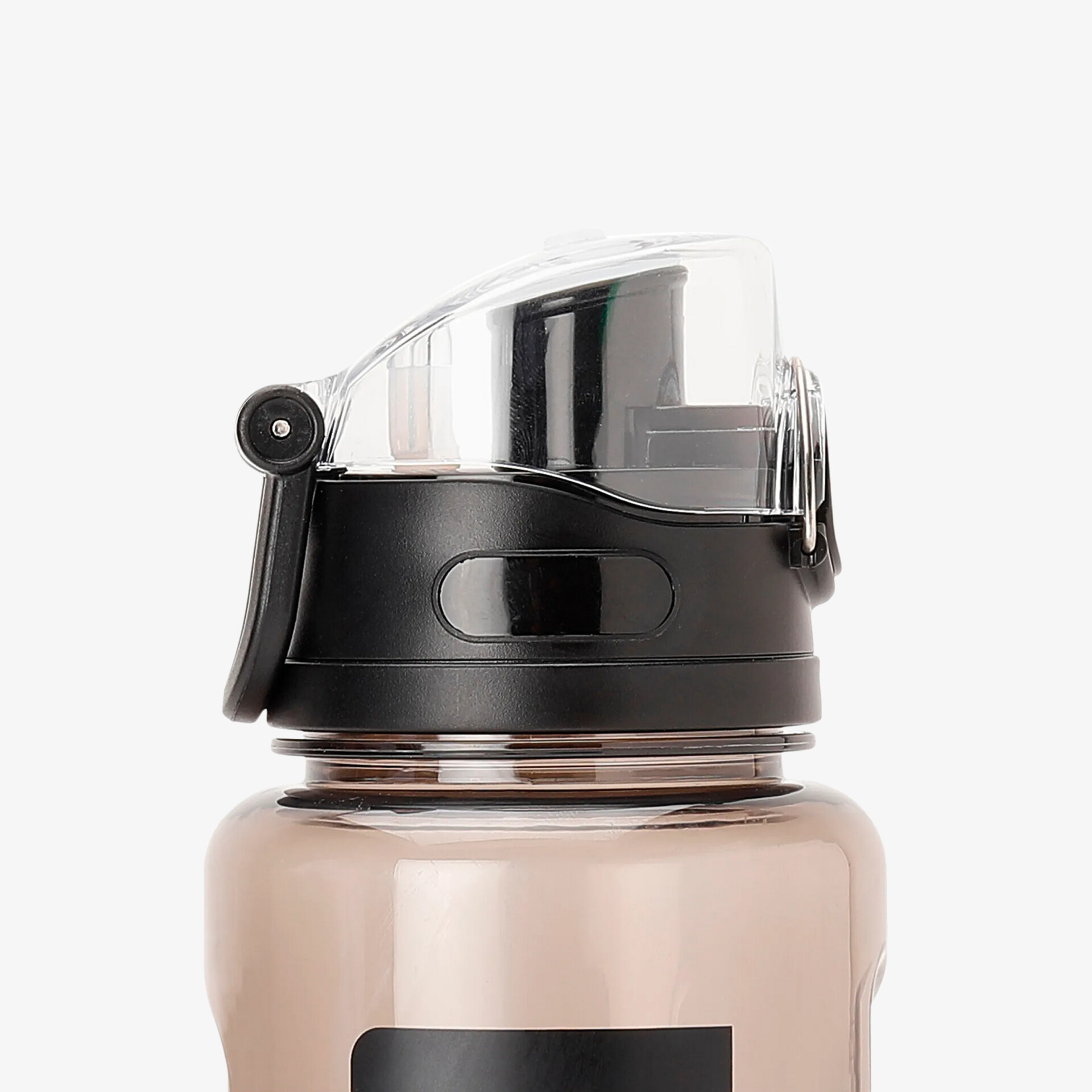 Detailaufnahme des auslaufsicheren Sportverschlusses einer robusten und leichten Trinkflasche