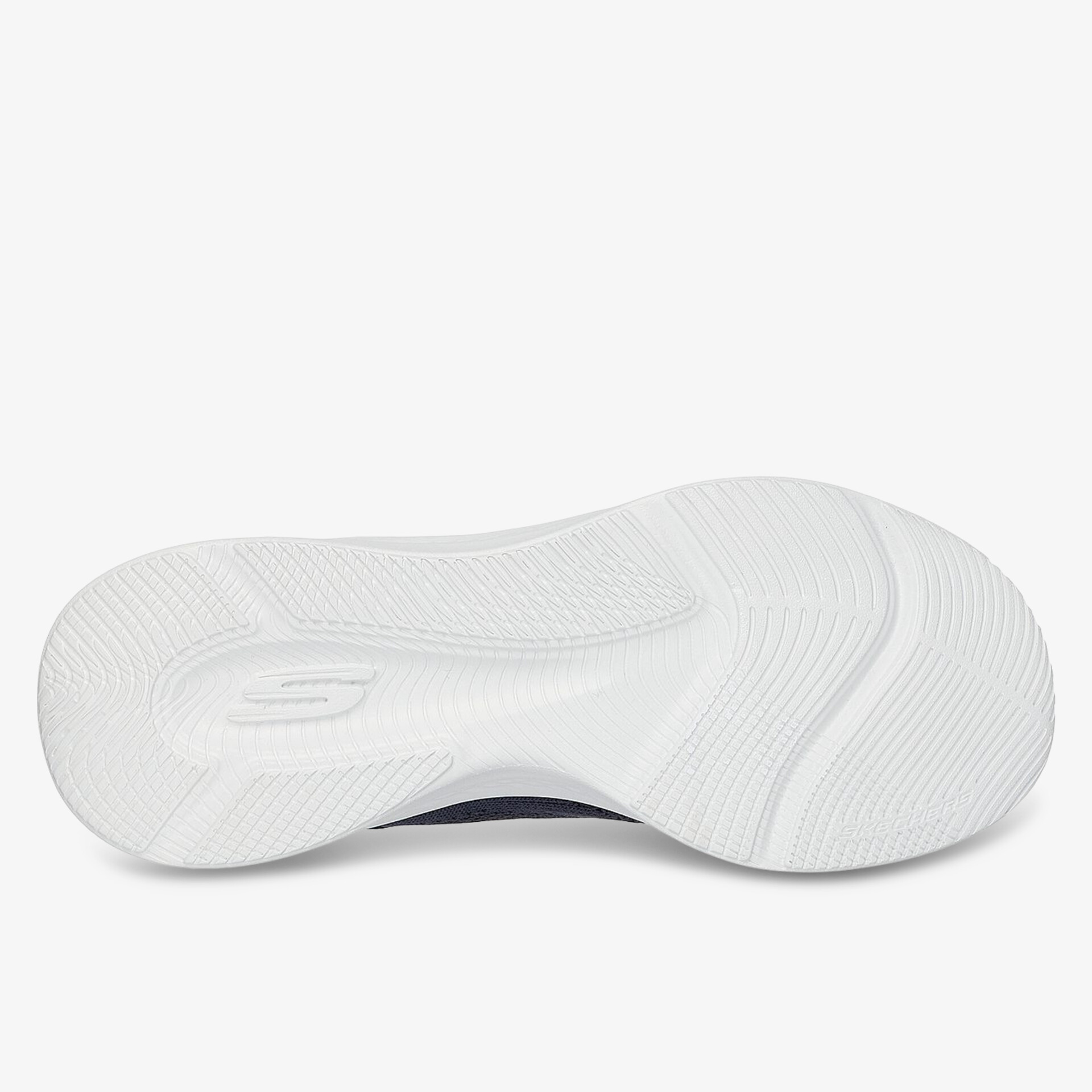 Weiße rutschfeste Schuhsohle mit robustem Profil für sicheren Halt und hohen Tragekomfort
