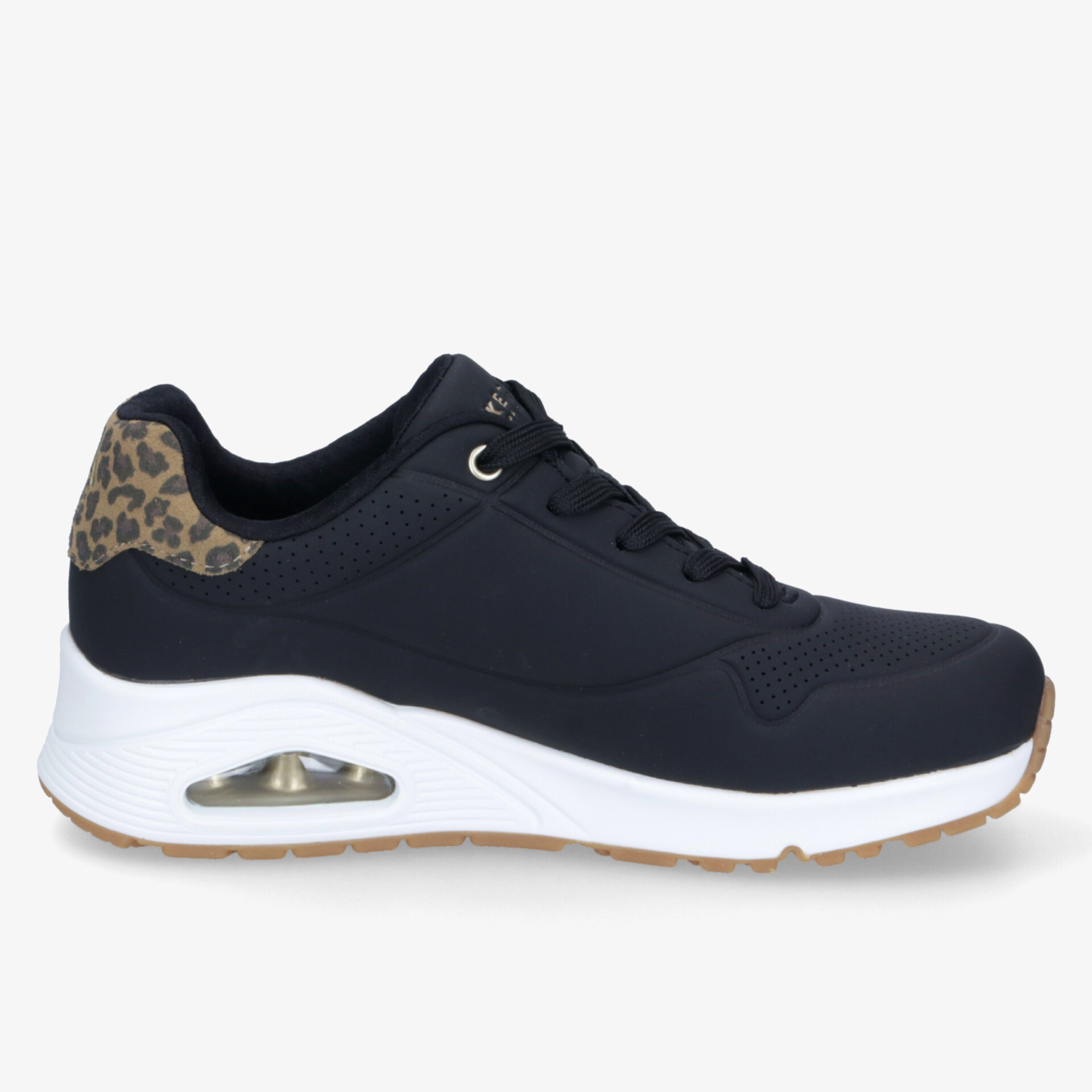 Moderner, bequemer Sportschuh mit dämpfender, stabiler Sohle und angesagtem Design in Seitenansicht