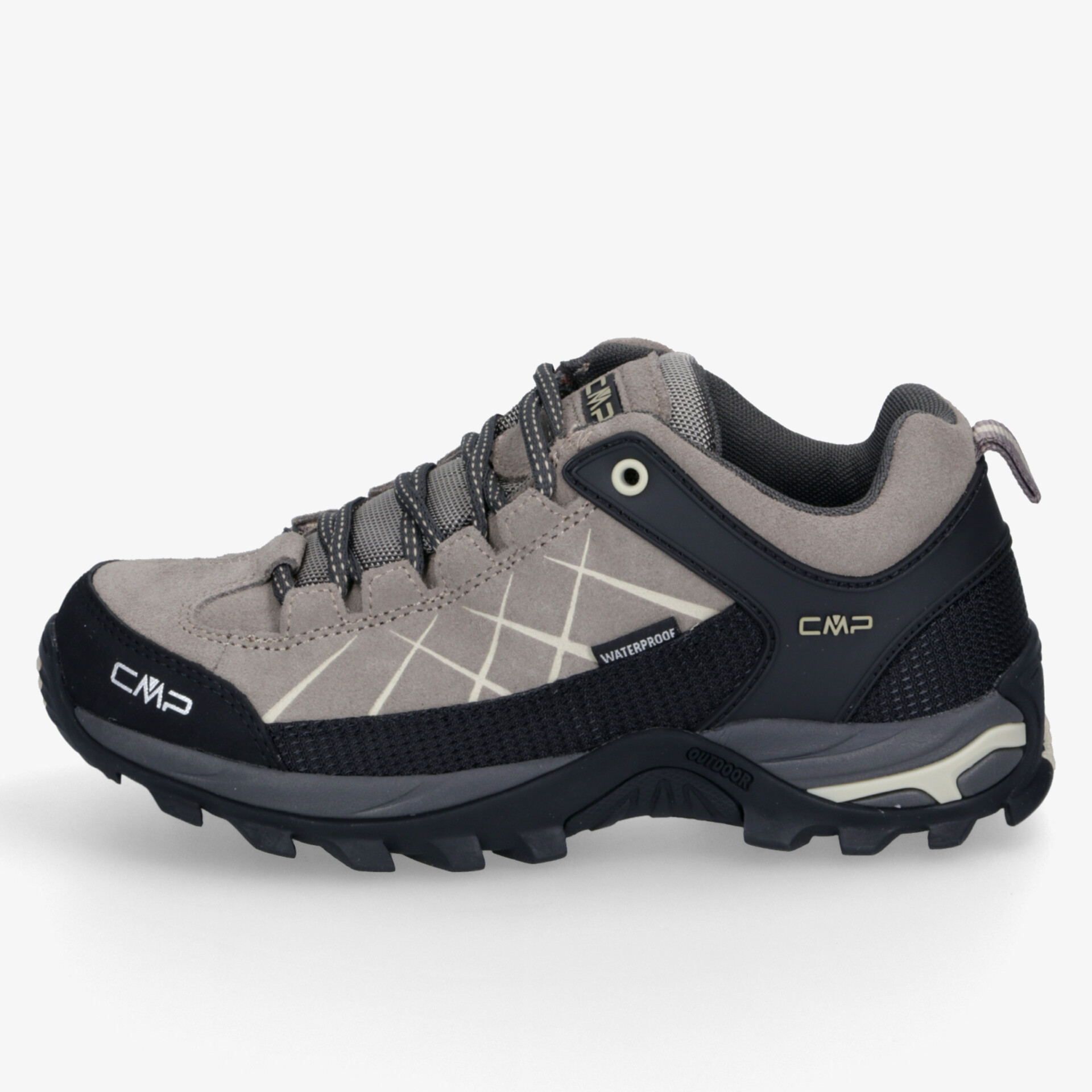 Robuster, bequemer grauer Wanderschuh mit rutschfester Sohle und stabiler Schnürung für sicheres Gehen im Gelände