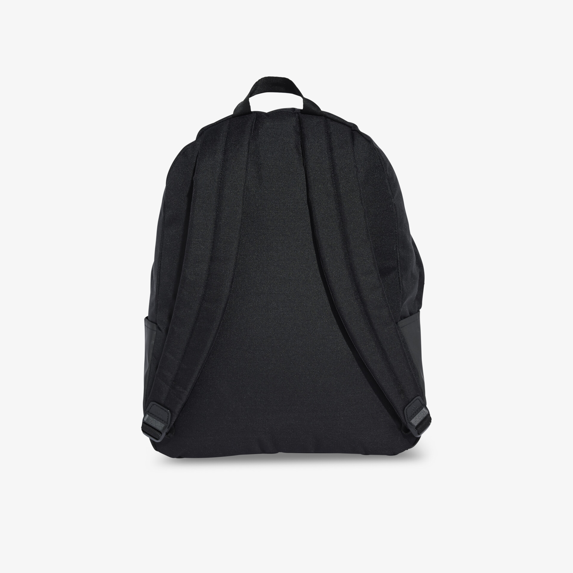 Schwarzer Rucksack mit gepolsterten Trägern und großem Stauraum, ideal für Alltag und Arbeit