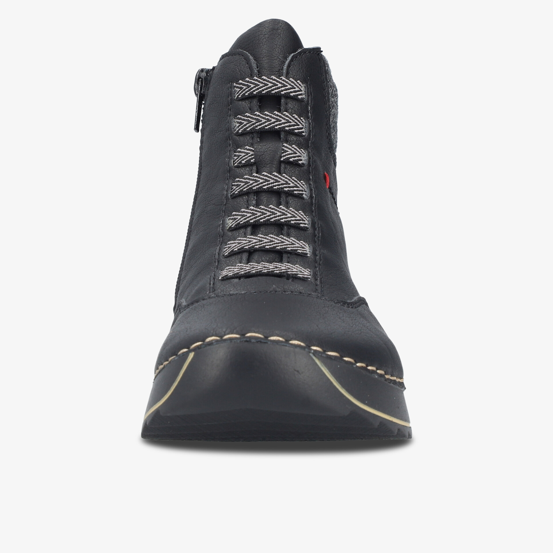 Stabiler Schuh mit robustem Material und komfortabler Schnürung, klare Frontansicht für vielseitigen Einsatz