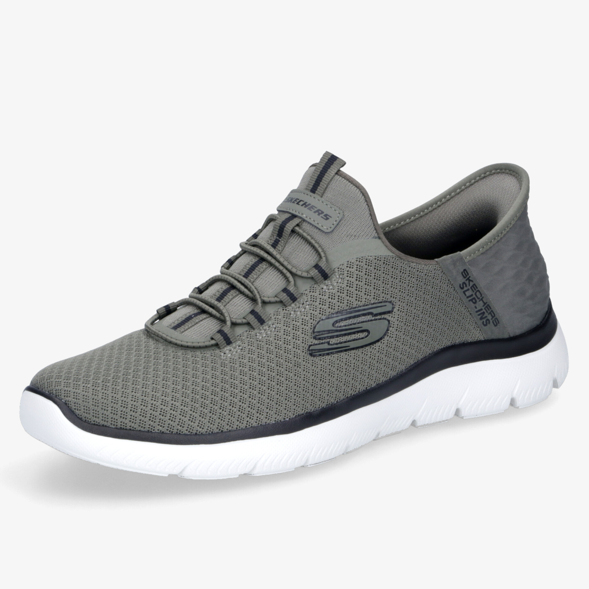 Grauer Sneaker mit atmungsaktivem Material und leichter weiße Sohle für sportlichen Komfort