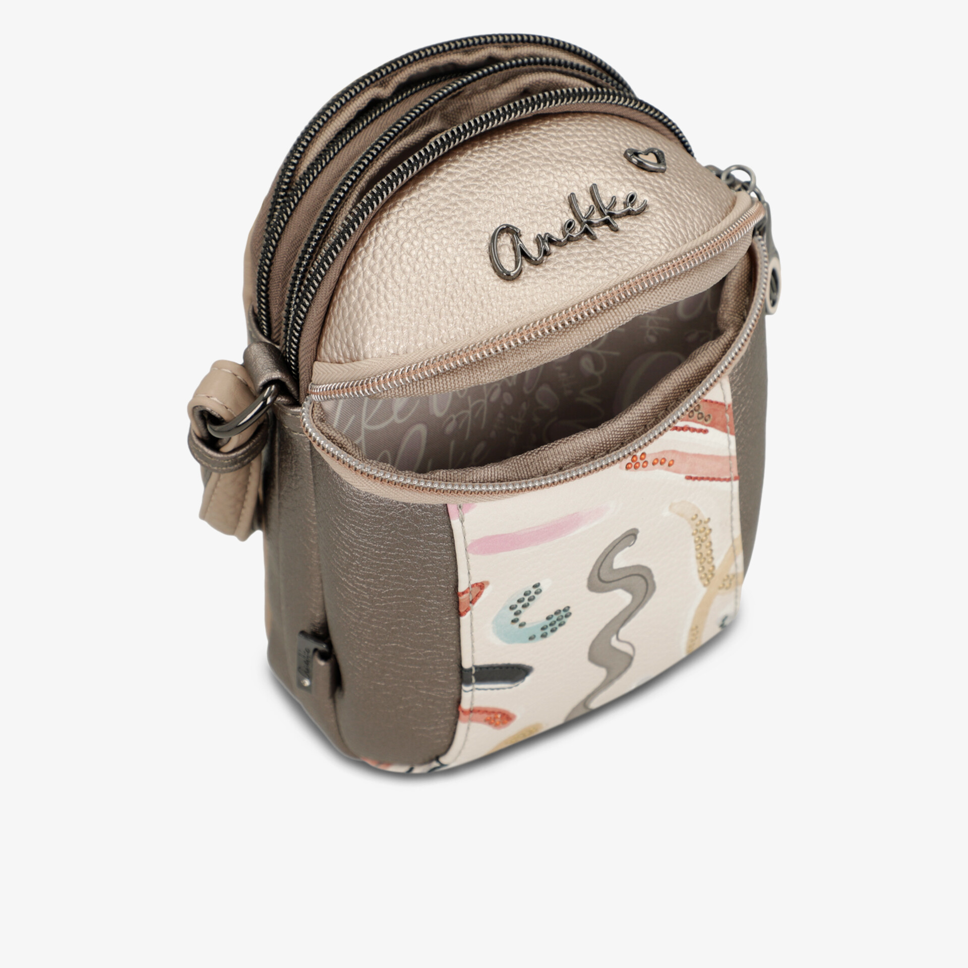 Stilvolle Tasche mit kompaktem Design und vielseitigen Fächern in Beigetönen