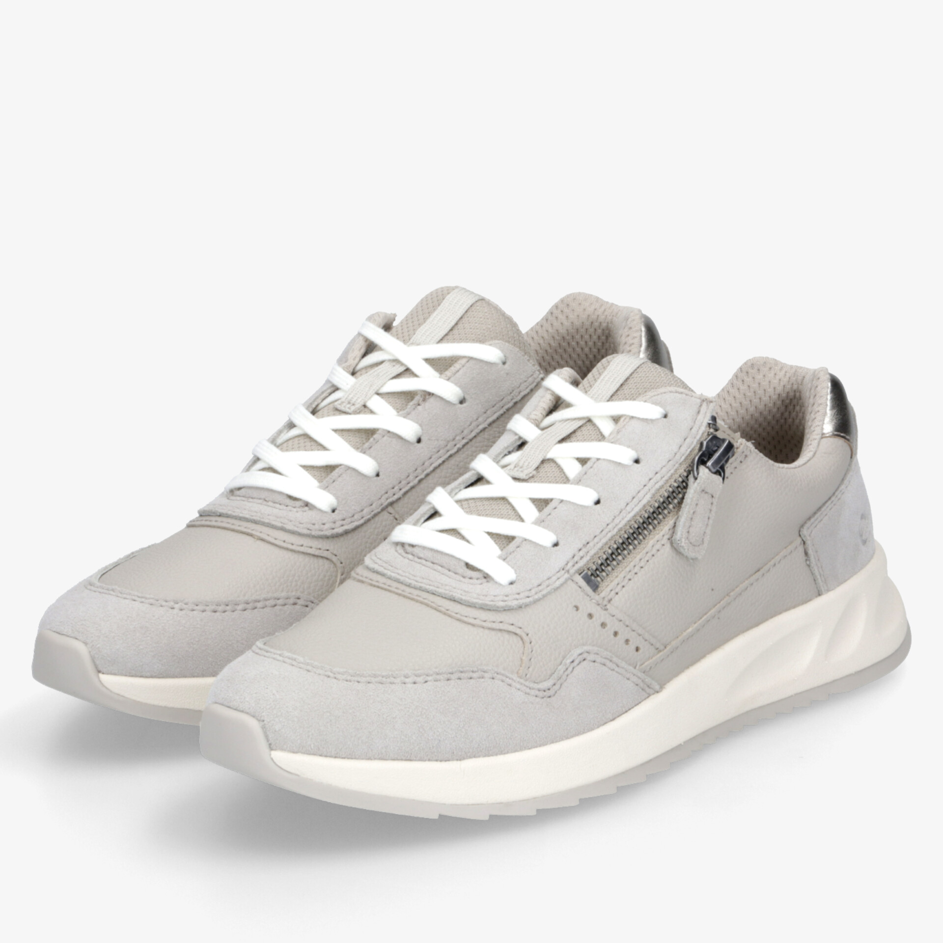Leichte Sneaker mit bequemer Passform und praktischen Reißverschlüssen, weiß mit moderner sportlicher Optik