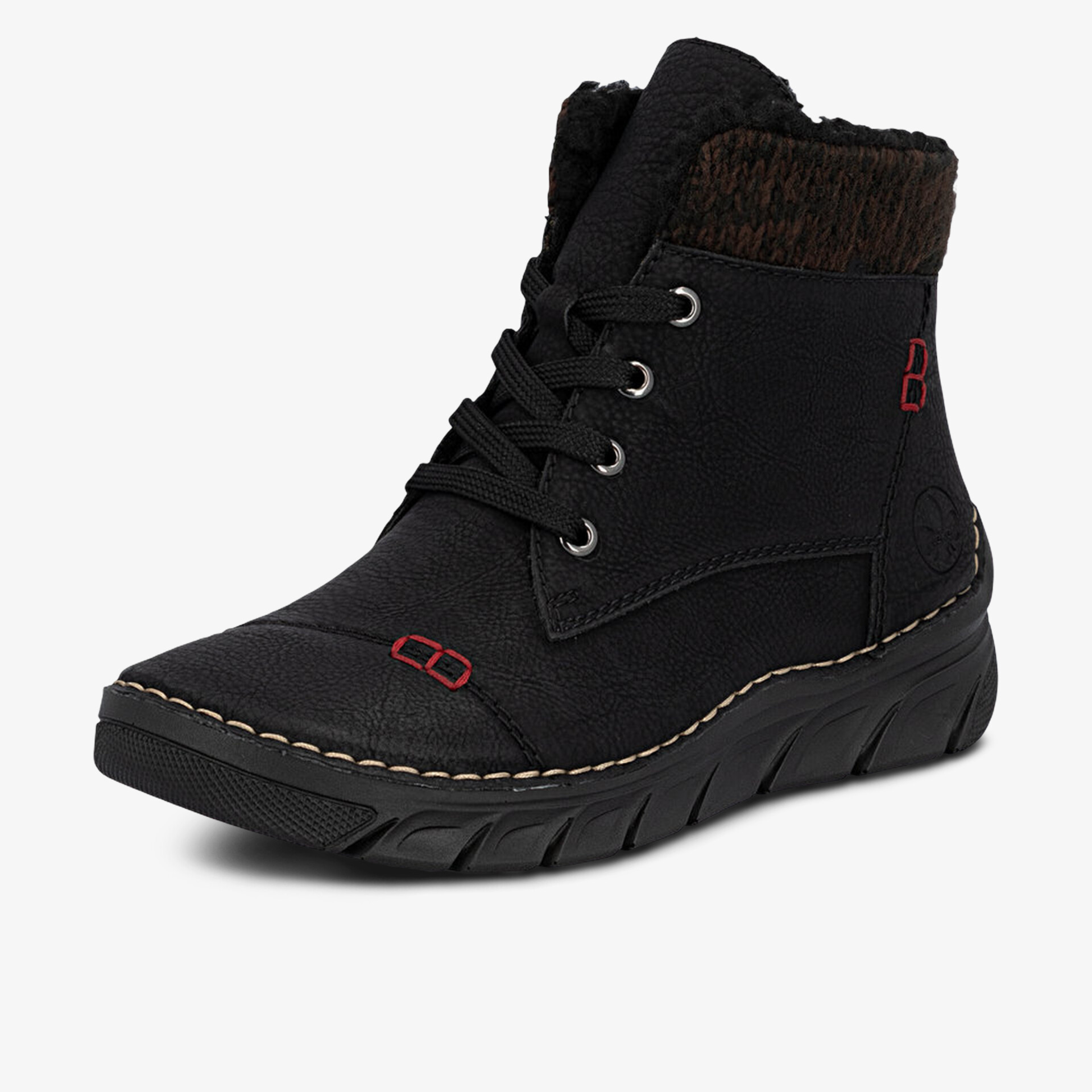 Bequemer robuster Schnürboot mit gepolstertem Schaft und rutschfester Sohle für kühle Tage