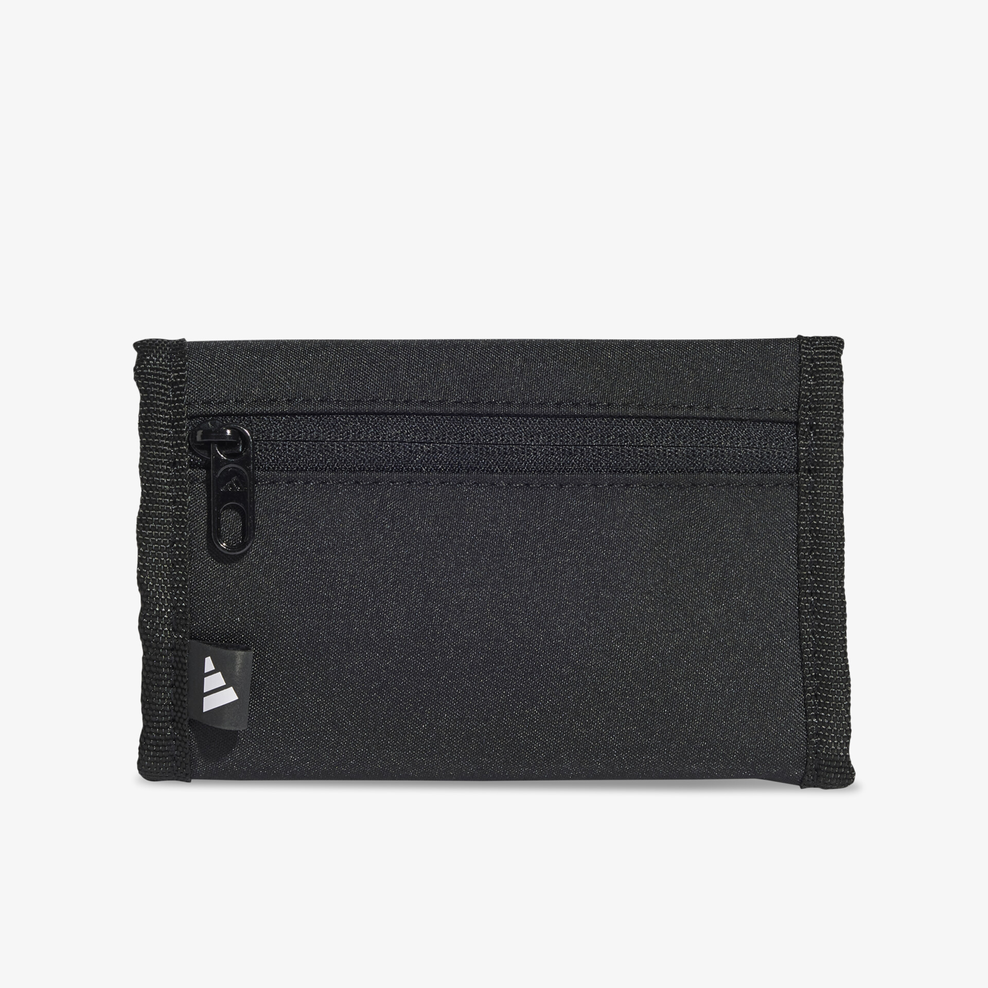 Schwarzes kleines Portemonnaie mit Reißverschlussfach, kompakt und handlich, robustes Material, praktisches Design