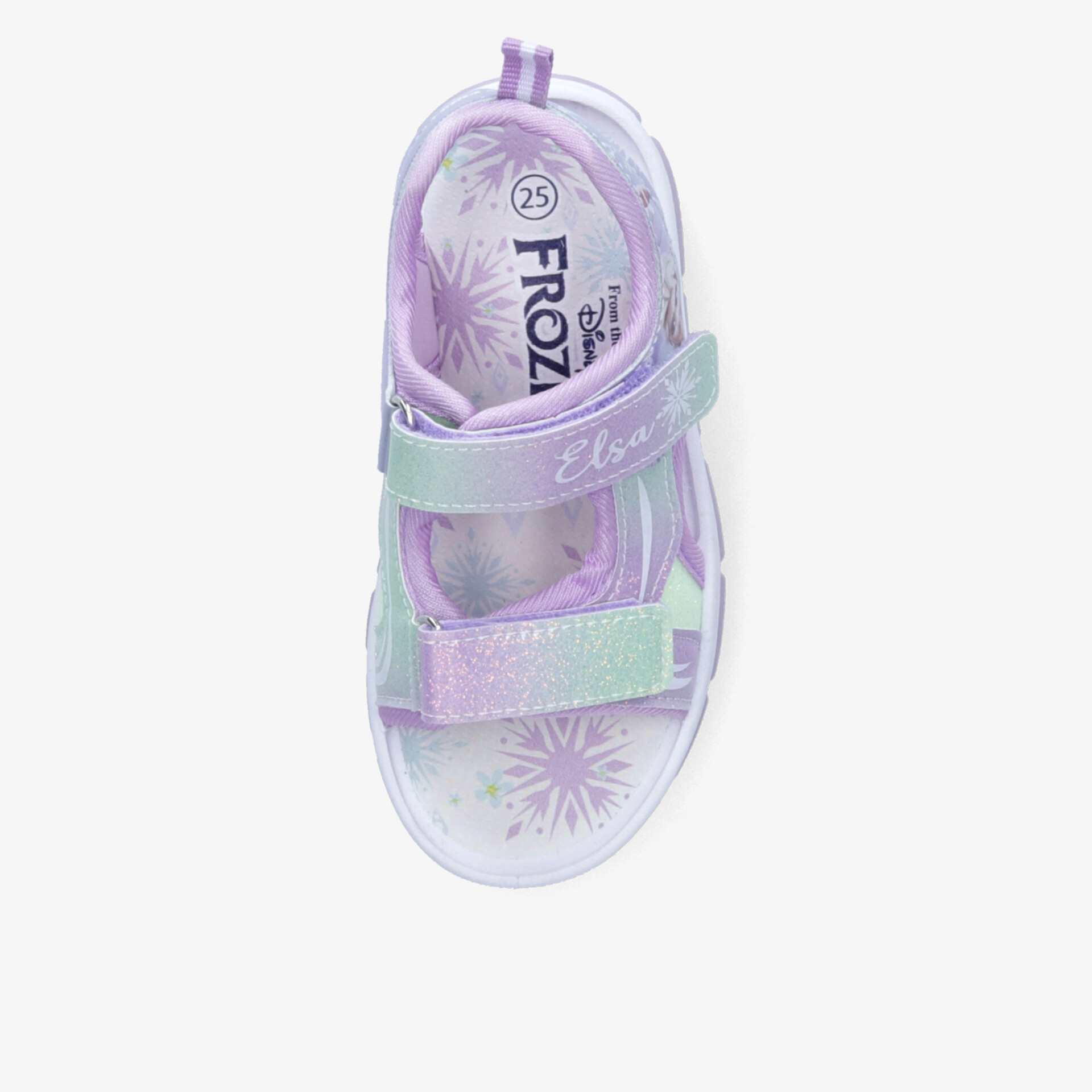 Leichte sommerliche Kinder-Sandale mit verstellbarem Klettverschluss in Violett und Mintgrün, bequem und atmungsaktiv