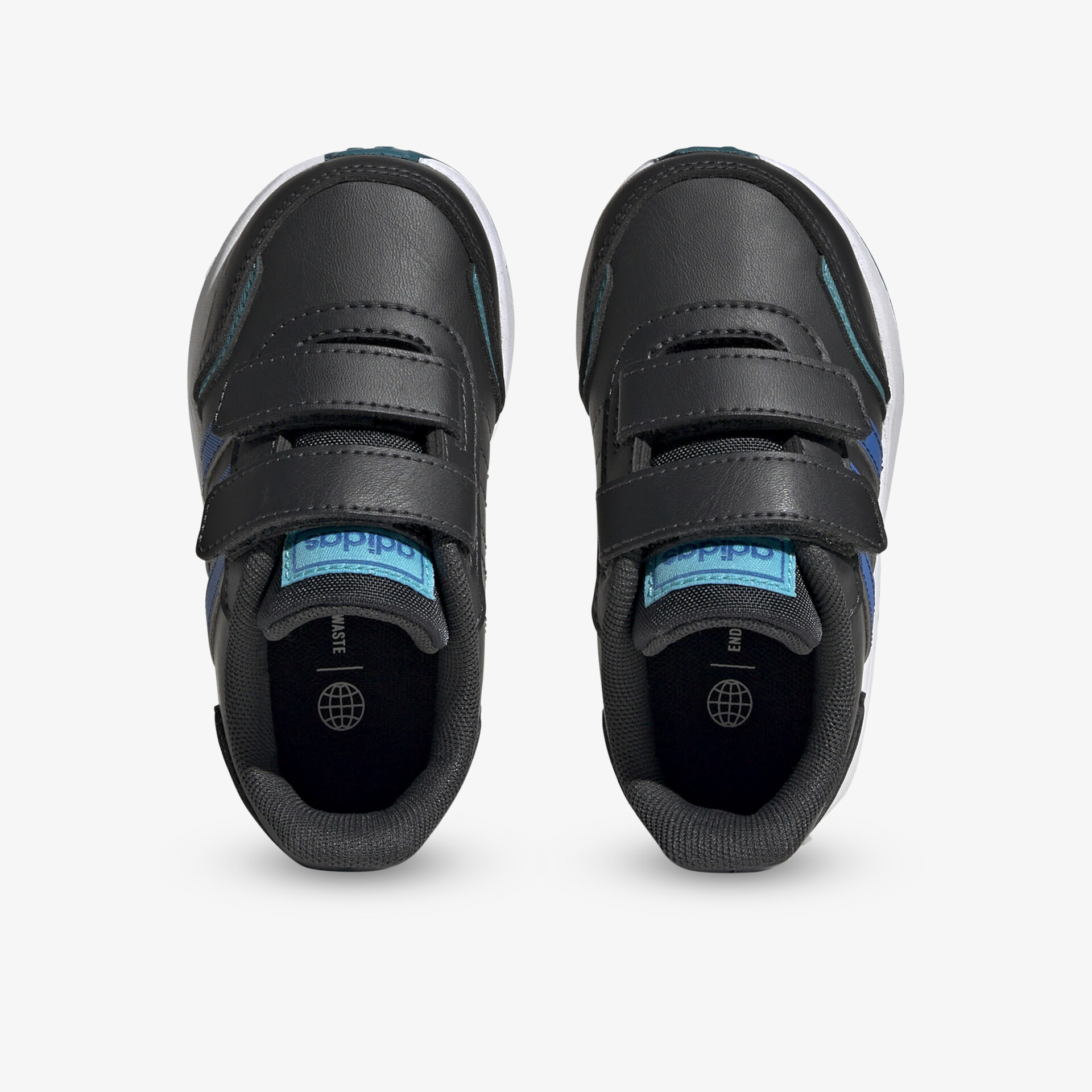 Bequeme schwarze Sportschuhe mit blauen Akzenten, rutschfest und verstellbar für optimalen Halt