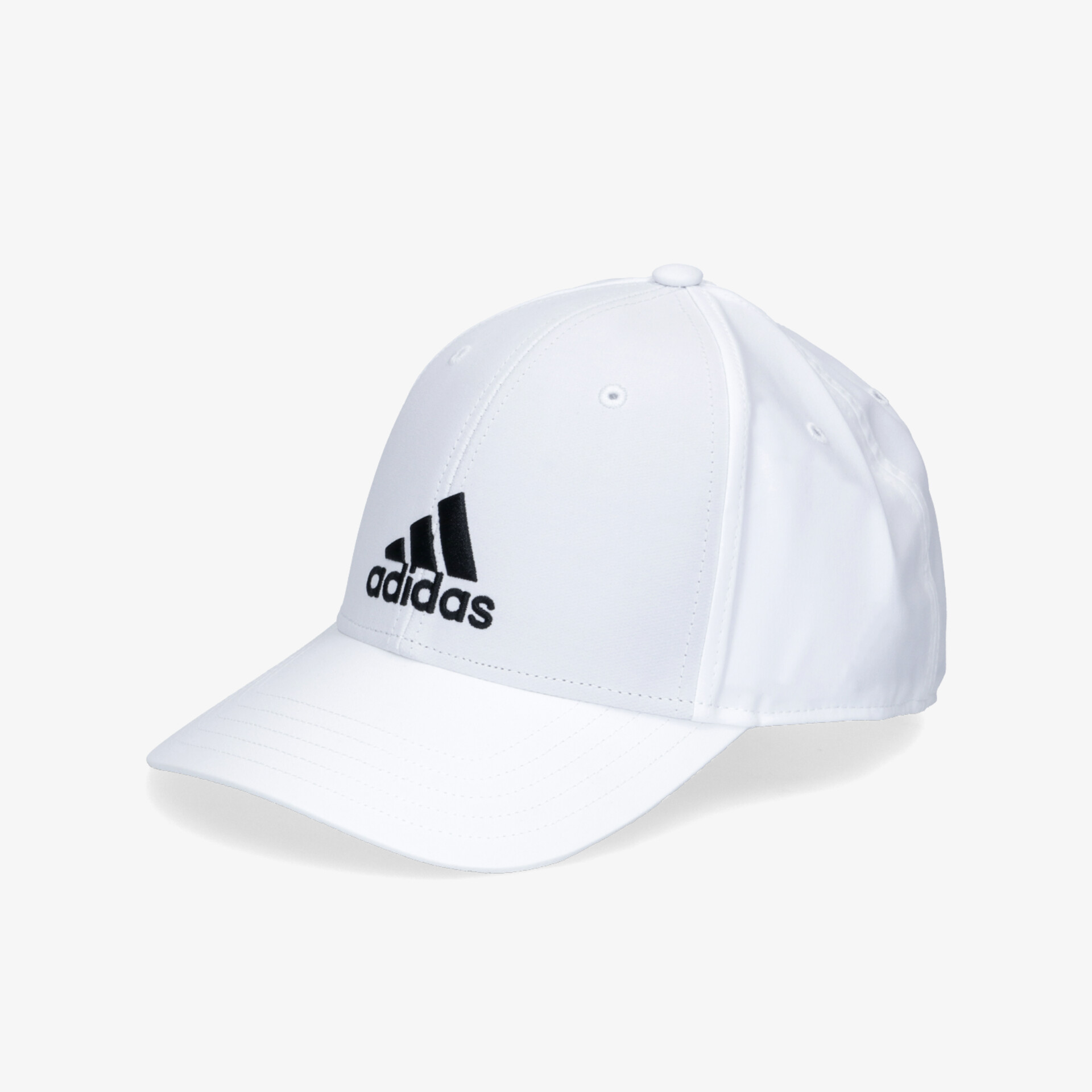 Weiße Adidas-Basecap mit schwarzem Logo, sportliches Design und bequemer Passform.