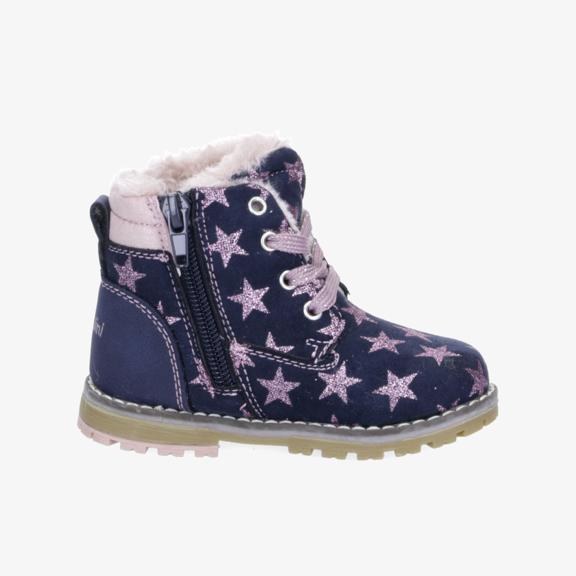 Warmer Winterstiefel mit weicher Innenfütterung, dekorativem Sternenmuster und robustem Reißverschluss für bequemen Tragekomfort