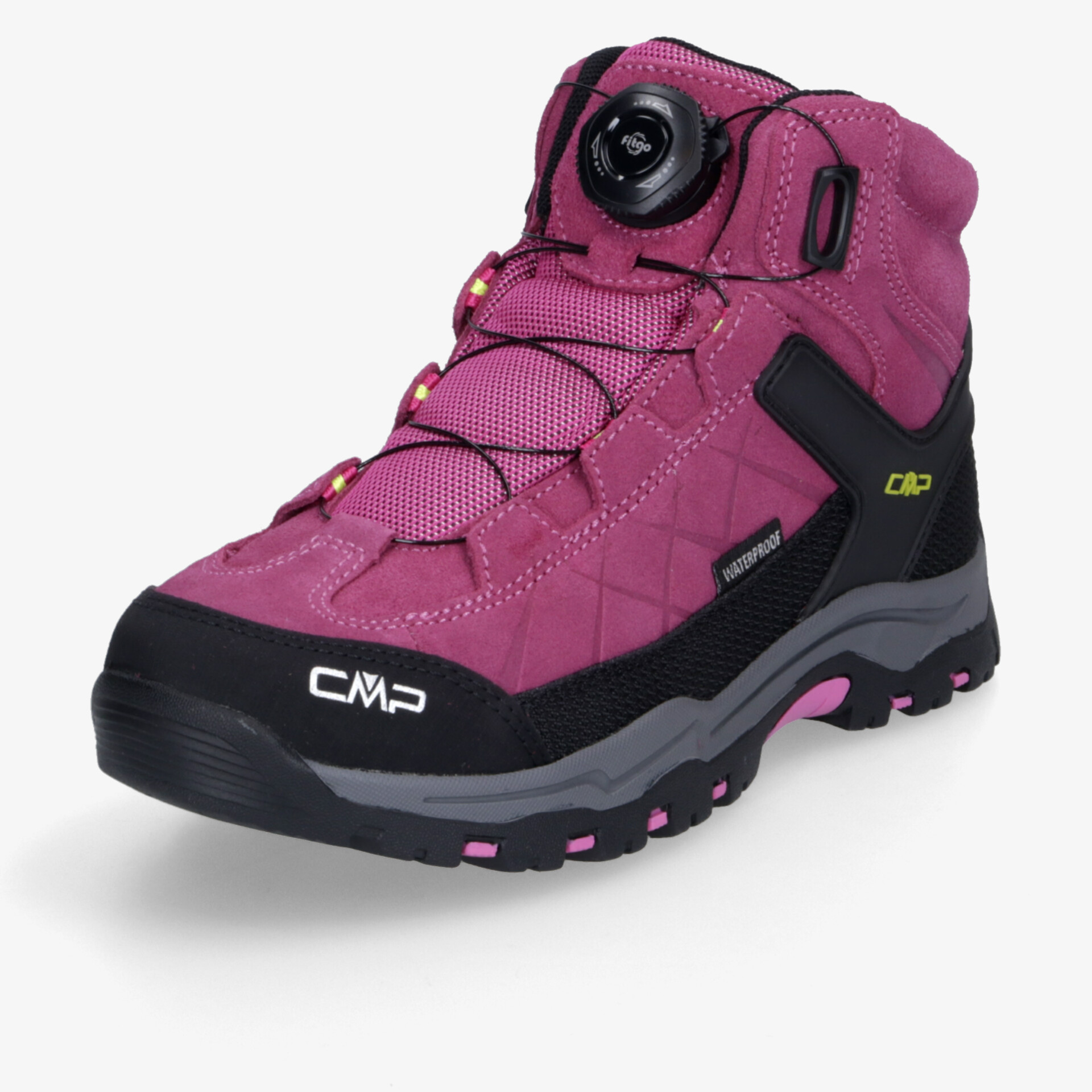 Robuster Wanderschuh in pink-schwarz mit rutschfester Sohle und komfortabler Polsterung für optimalen Halt