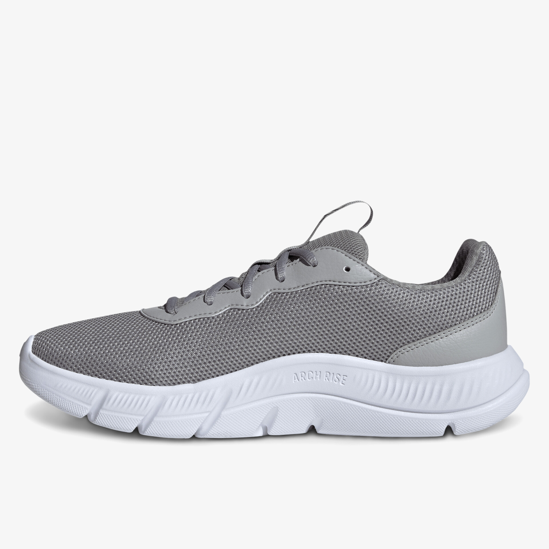 leichter Sneaker mit atmungsaktivem Mesh, flexibler weißer Sohle und sportlichem Design in Grau