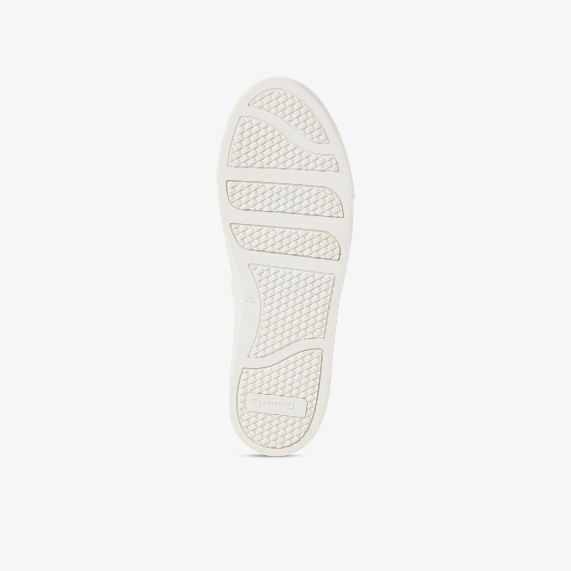 Weiße Schuhsohle mit rutschfestem, flexiblem und langlebigem Profil für sicheren Halt und Komfort