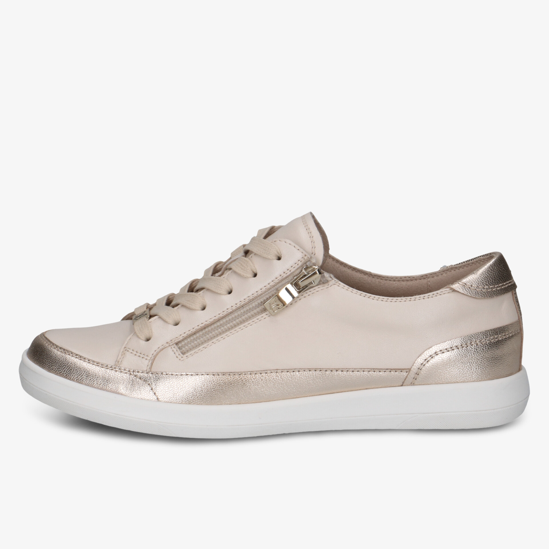 Bequemer Schuh aus weichem Material mit seitlichem Reißverschluss und sportlich elegantem Design