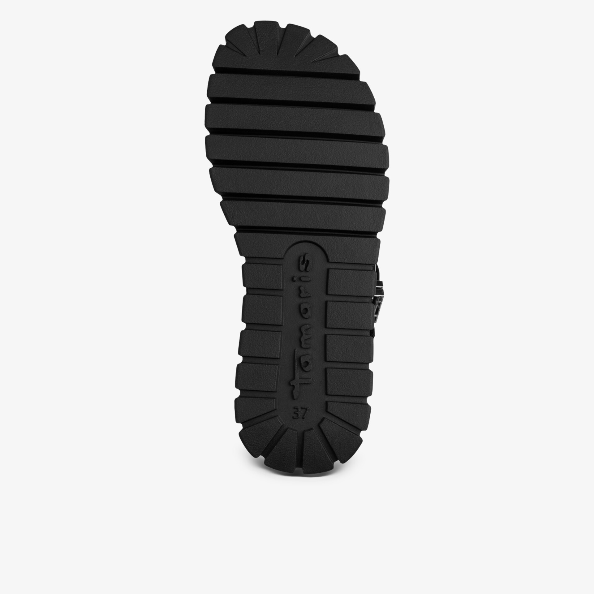 Detailaufnahme einer robusten, profilierte Sohle mit rutschfestem Design für sicheren Halt