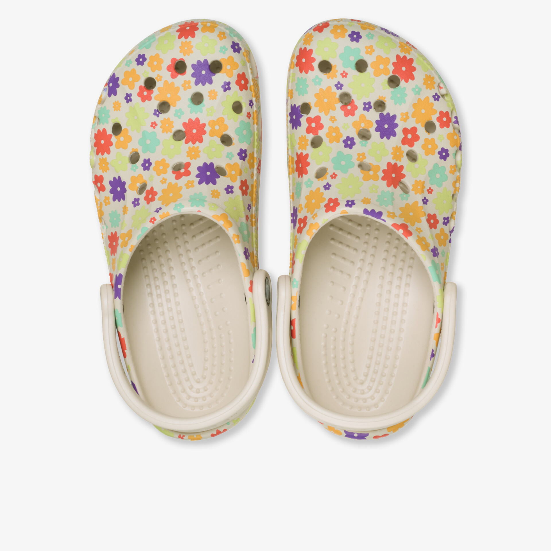 Bequeme leichte Schuhe mit buntem Blumenmuster und rutschfester Sohle für den Alltag
