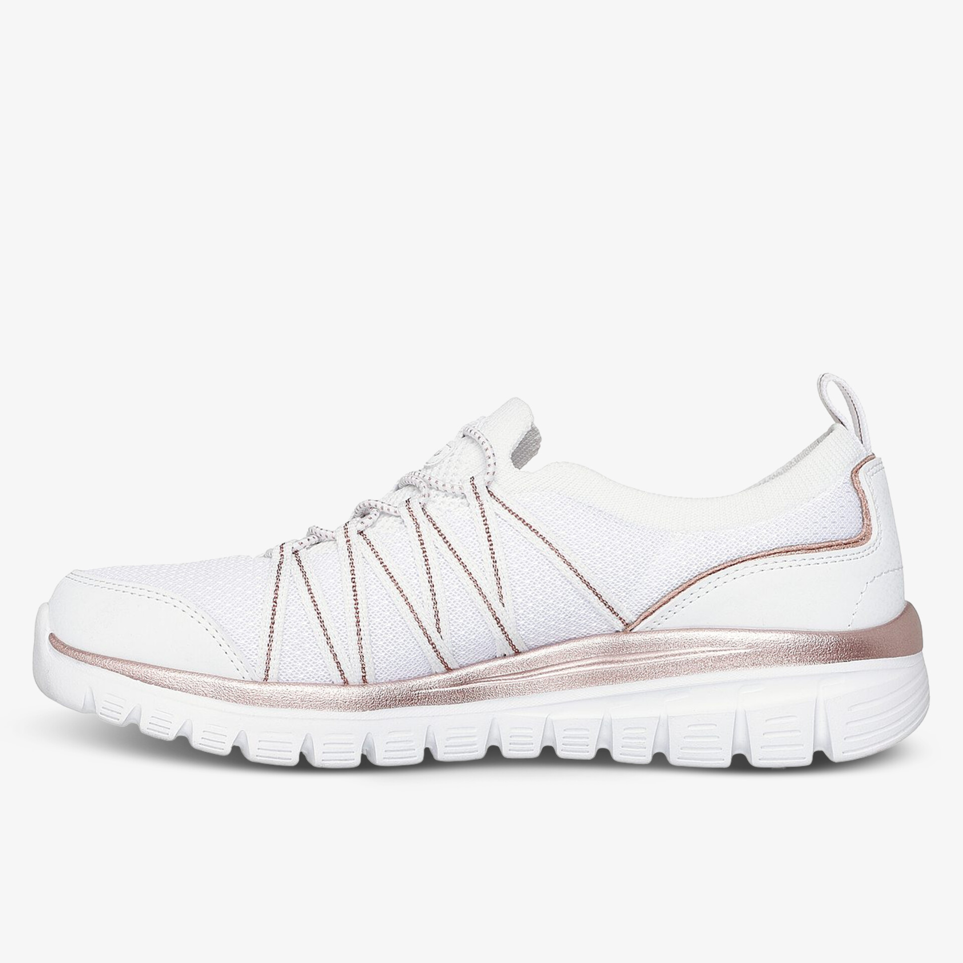 Moderner Sneaker mit elastischen Bändern und Metallic-Details für hohen Tragekomfort.