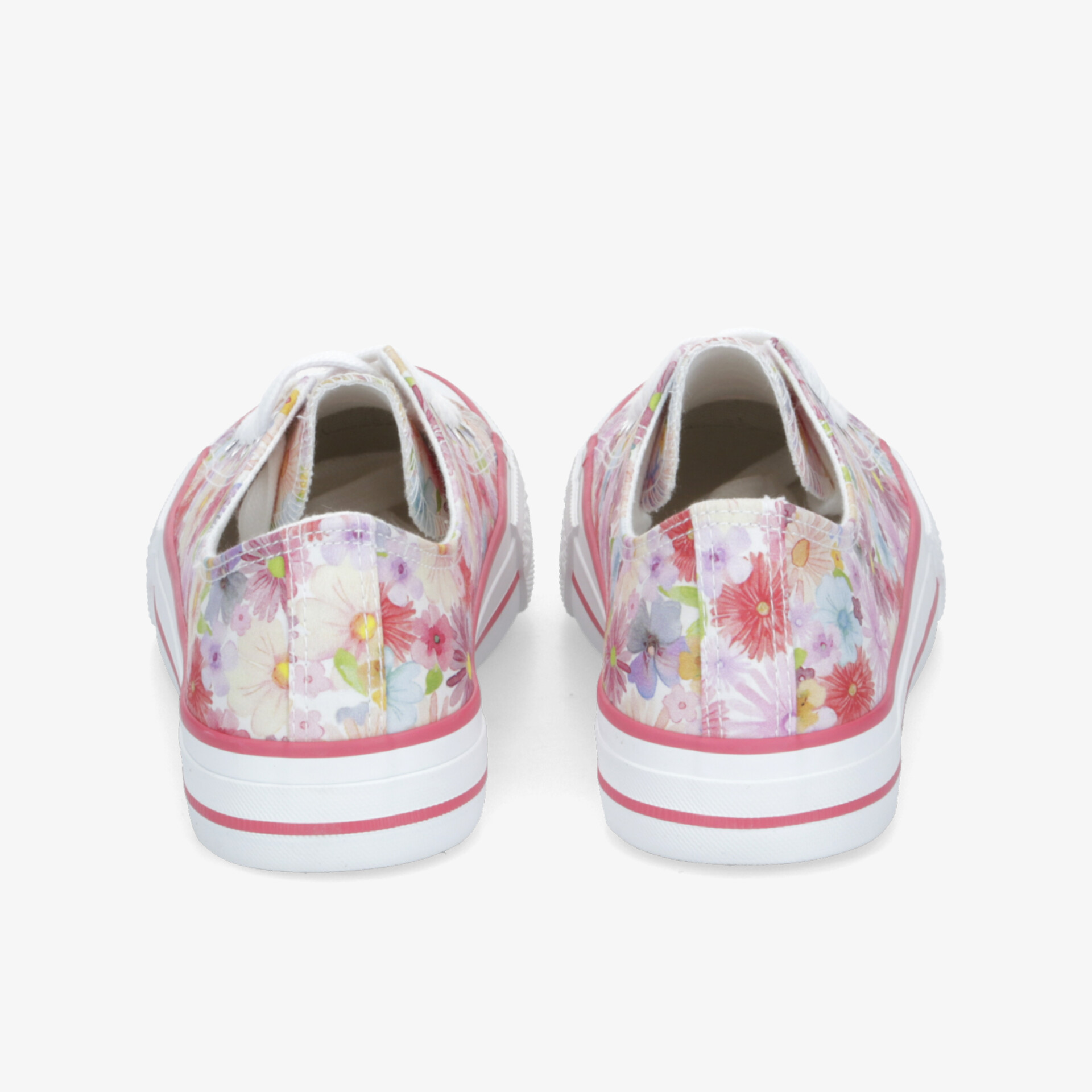 Leichte Sneaker mit floralem Muster und weicher, weißer Sohle, ideal für sportlichen und modischen Alltag