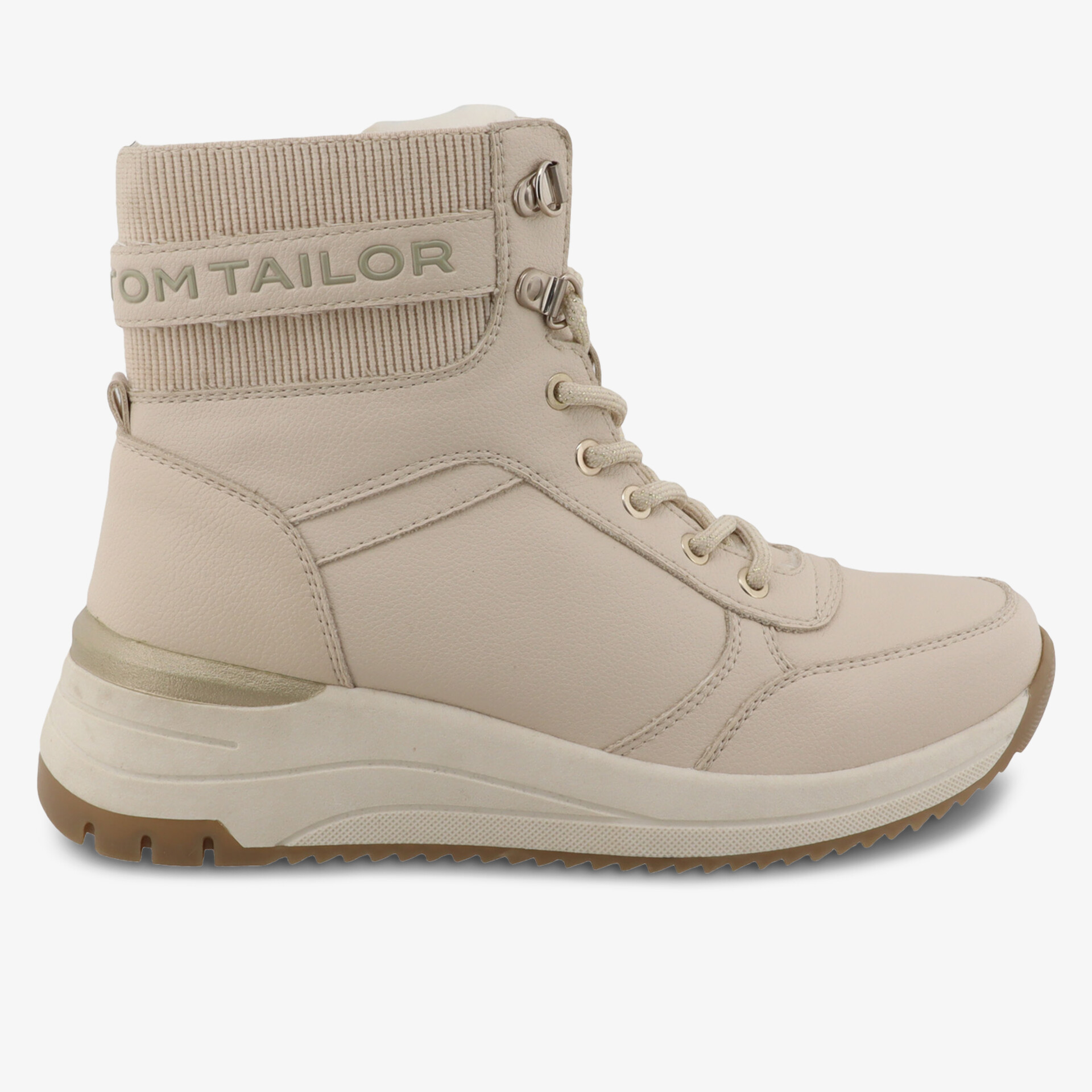 Knöchelhoher, beige Schuh mit gepolsterter Sohle und modernem Design, perfekt für Alltag und Komfort