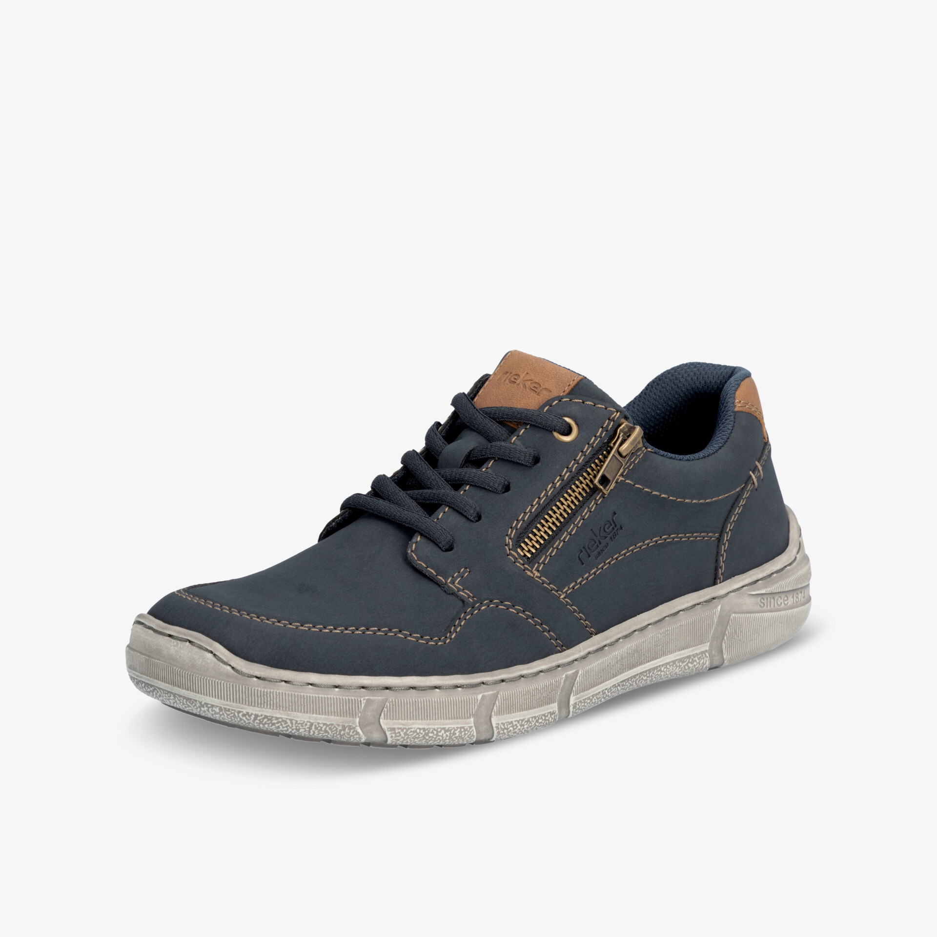 Bequemer schwarzer Freizeitschuh mit praktischem Reißverschluss und flexibler Gummisohle für hohen Tragekomfort