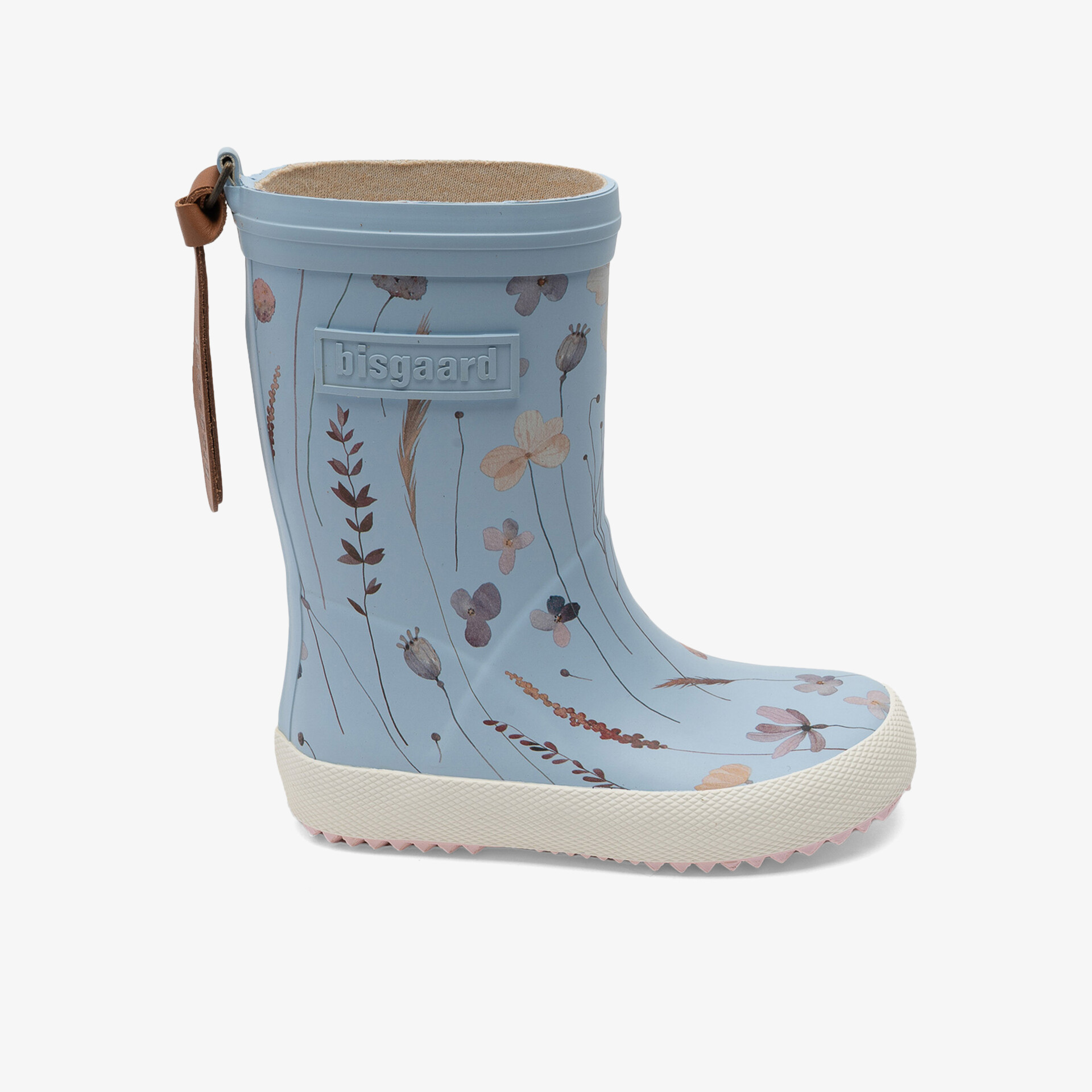 Blauer Gummistiefel mit floralem Muster, wasserdicht, rutschfeste Sohle und bequemer Schnitt für sicheren Halt