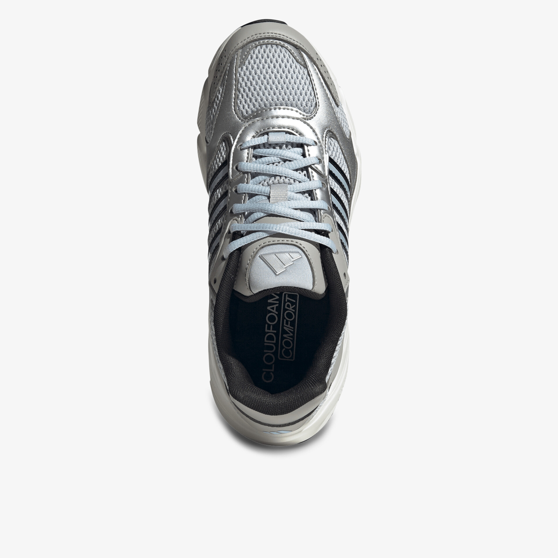 Top-Ansicht eines sportlichen, atmungsaktiven Schuhs mit komfortabler Schnürung und modernem Design