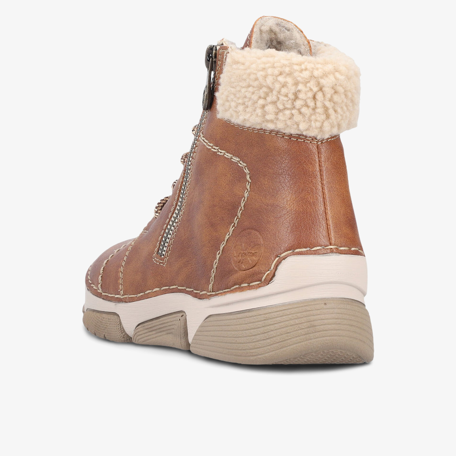 Winterstiefel mit warmem Futter und robustem Reißverschluss, rutschfeste Sohle für sicheren Halt, braunes Leder