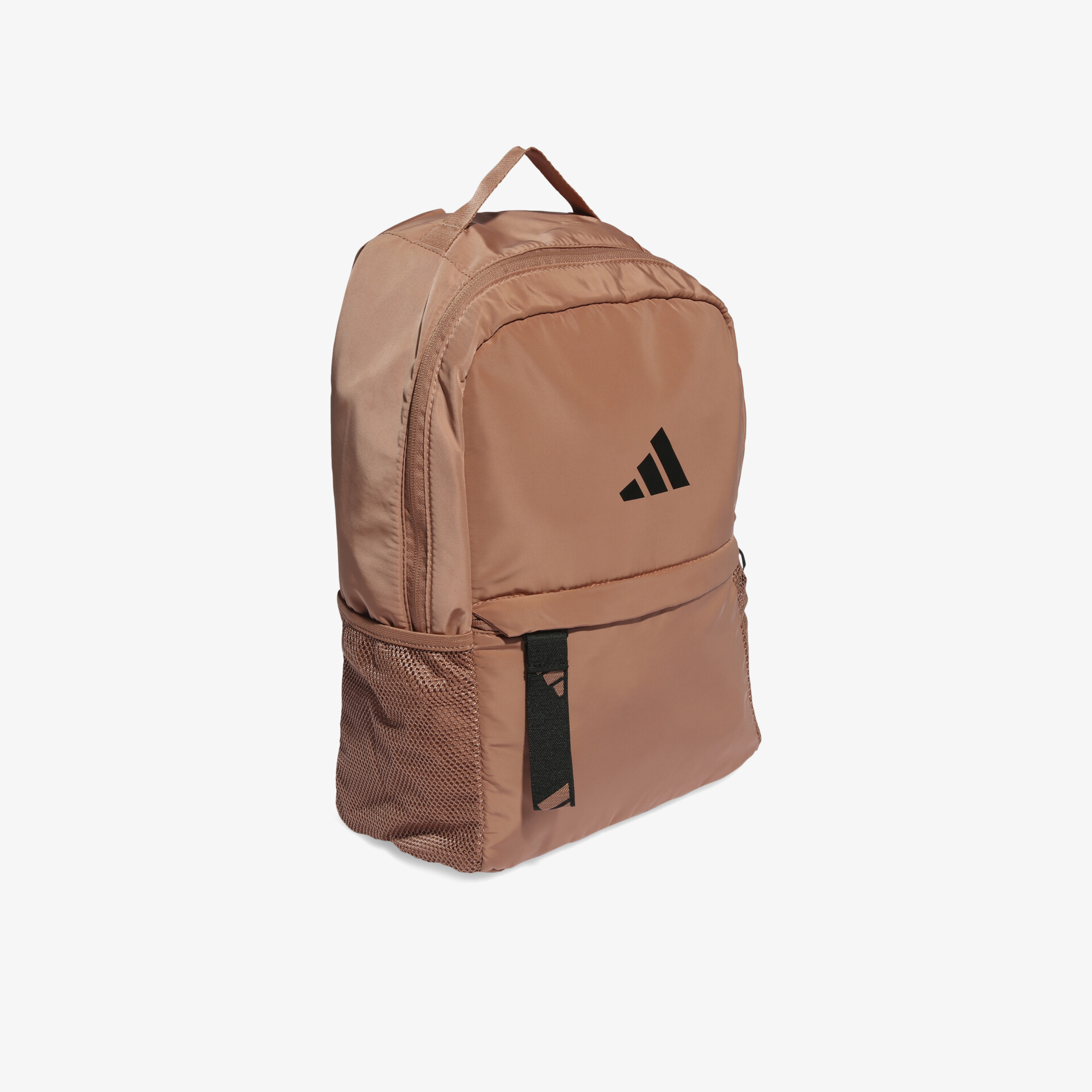 Moderner Rucksack in Braun mit Logo, ideal für Alltag und Reisen, bietet viel Stauraum und Komfort.
