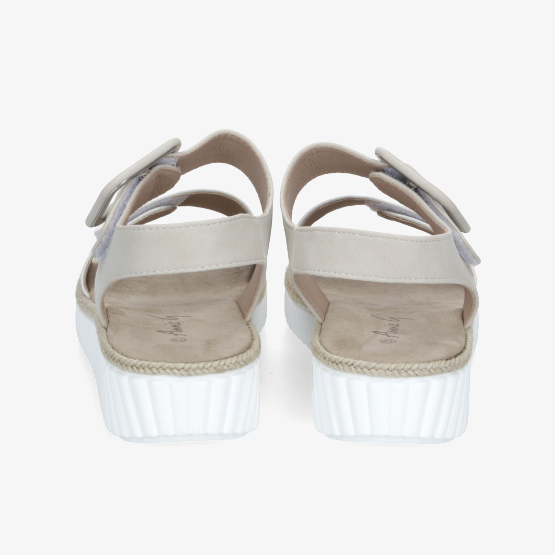 Bequeme weiße Sandalen mit verstellbaren Riemen und gepolsterter Innensohle, rutschfeste robuste Profilsohle