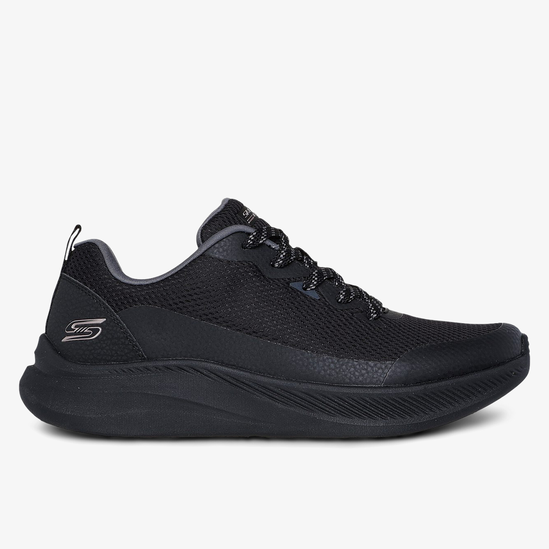 Bequeme, stilvolle schwarze Sneaker mit rutschfester Sohle für optimalen Halt und Komfort.