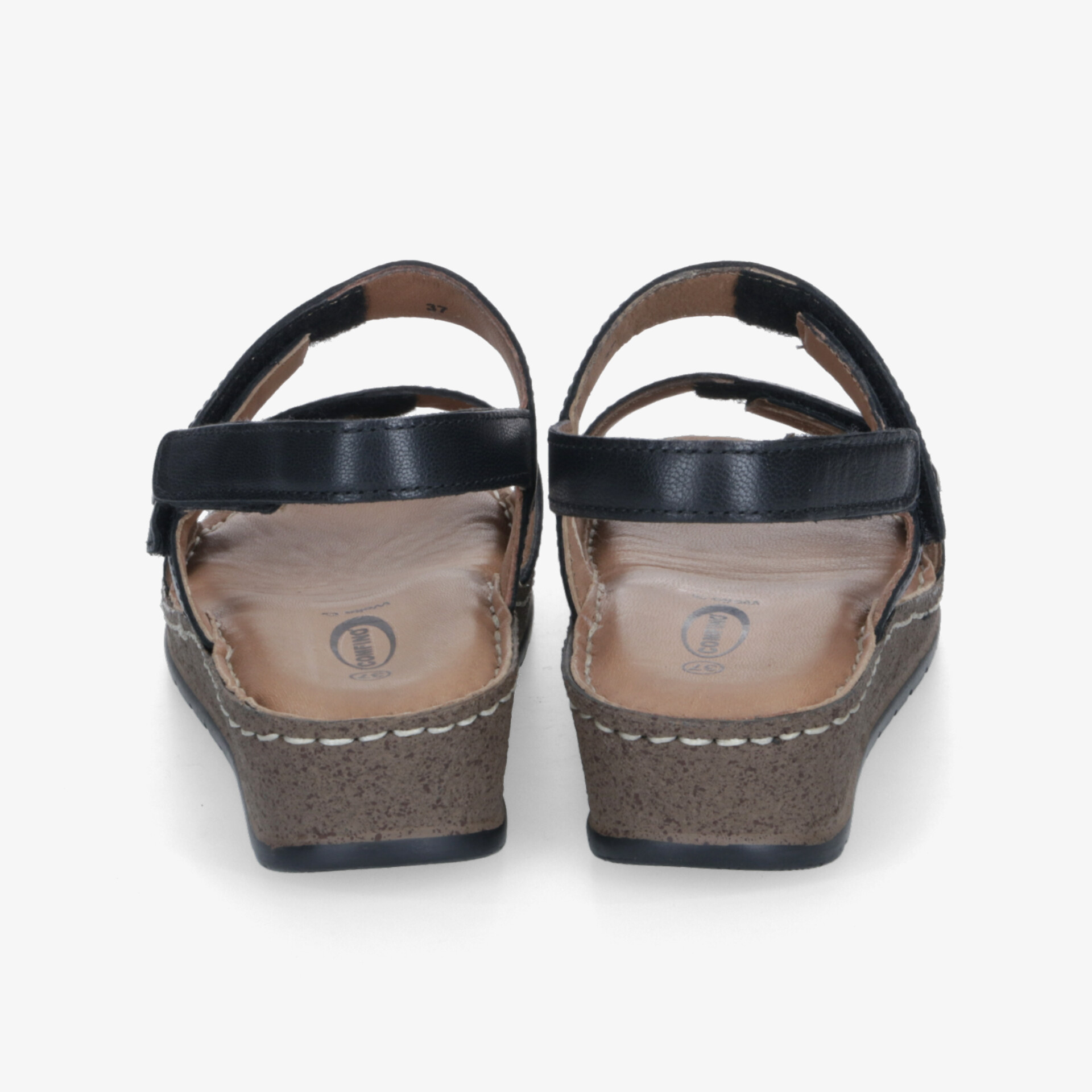 Bequeme Sandalen mit gepolstertem Fußbett und verstellbarem Riemen, rutschfeste Profilsohle und praktischem Keilabsatz