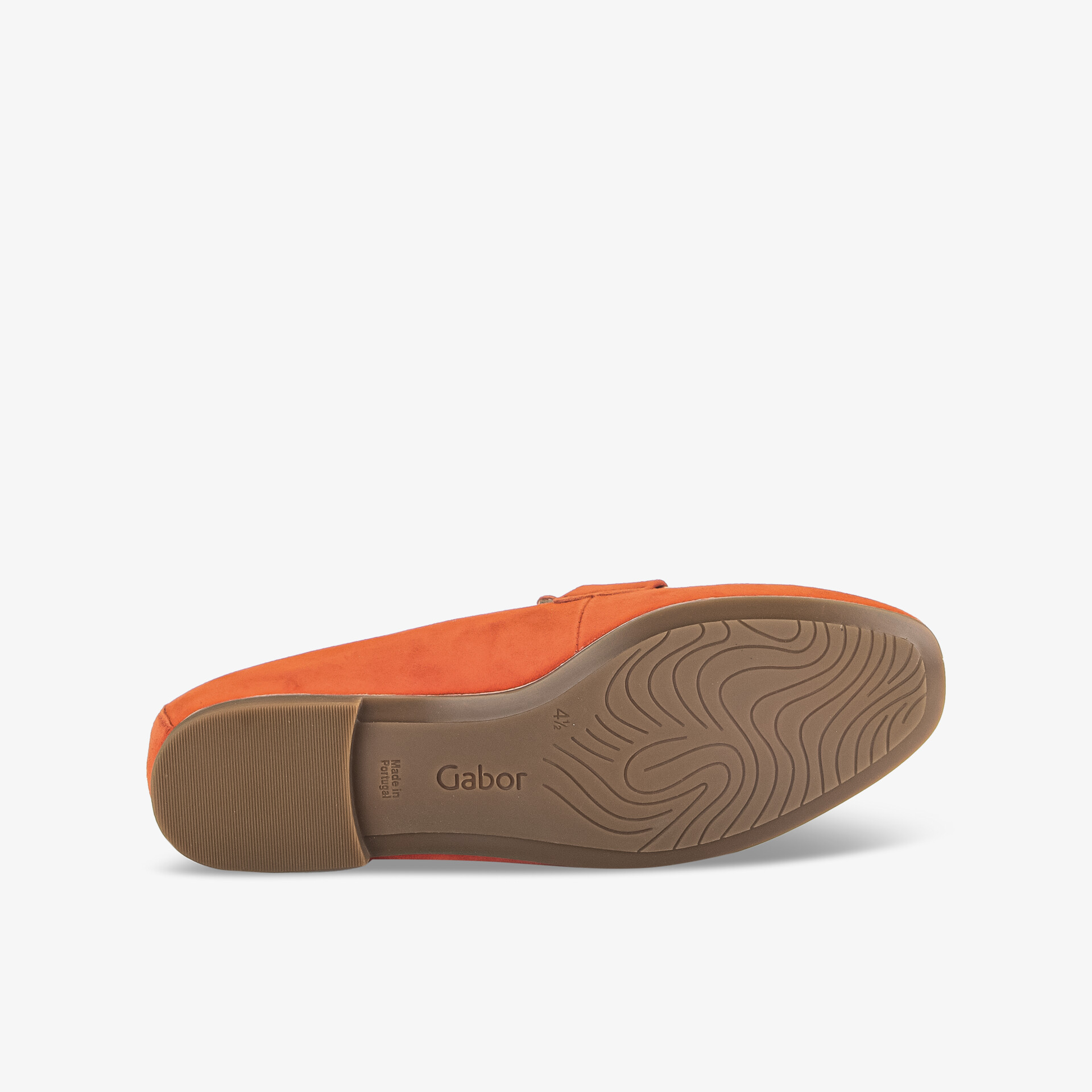 Bequeme orangefarbene Schuhe mit rutschfester Sohle, ideal für vielseitigen Einsatz.