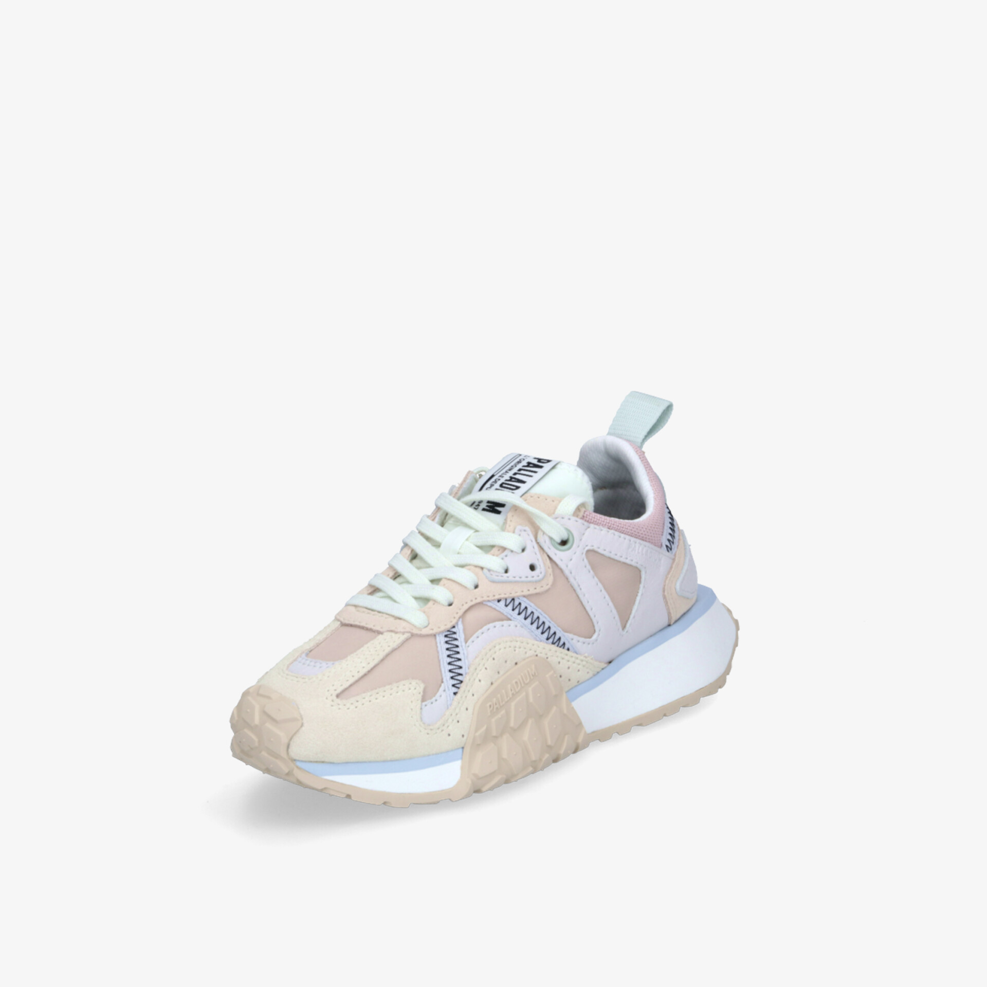 Leichter sportlicher Sneaker in Beige und Weiß mit atmungsaktivem Material und gepolsterter Sohle für optimalen Komfort