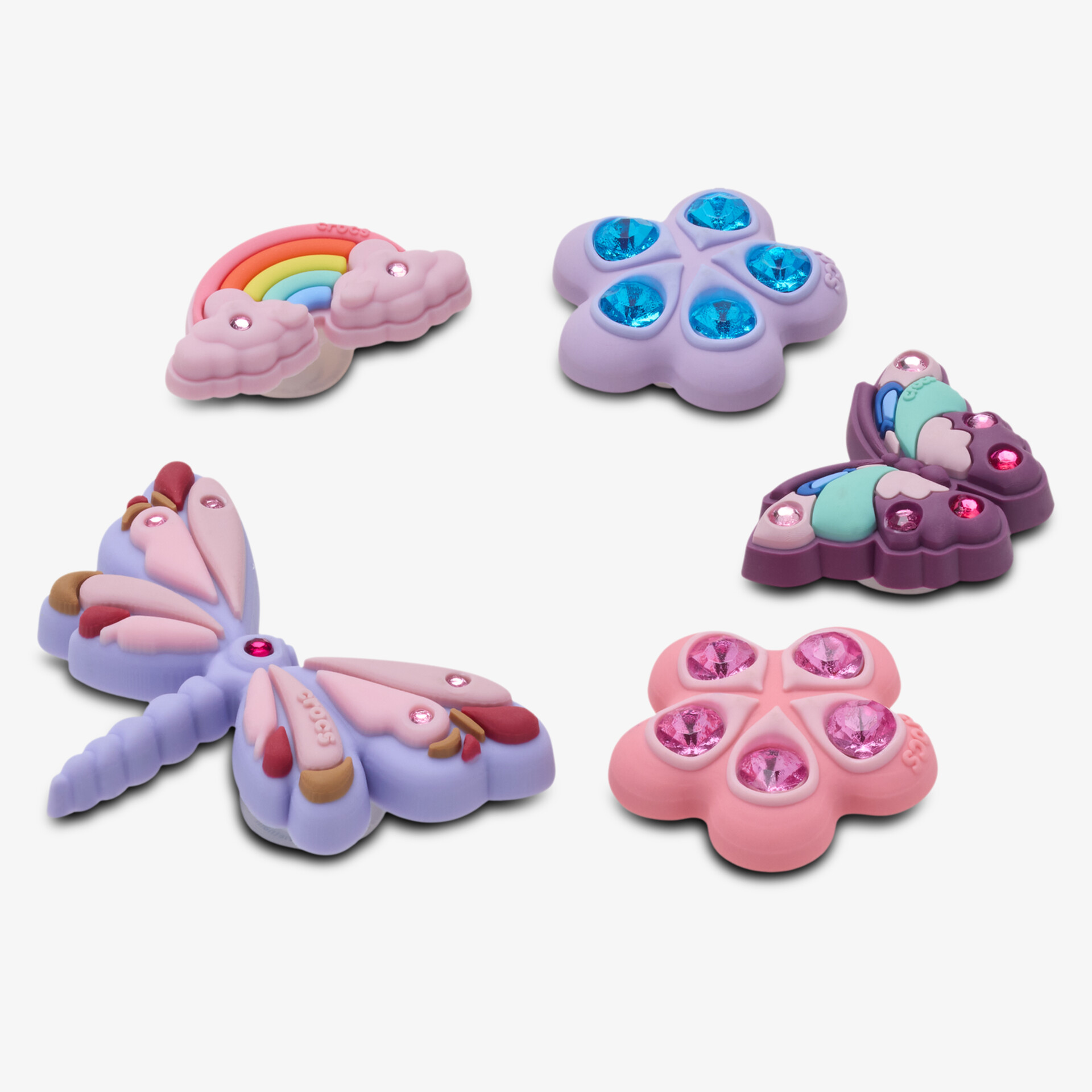 Bunte Kinderhaarschmuck-Klammern in Schmetterlings-, Pfoten- und Regenbogen-Designs, spielerisch und detailreich
