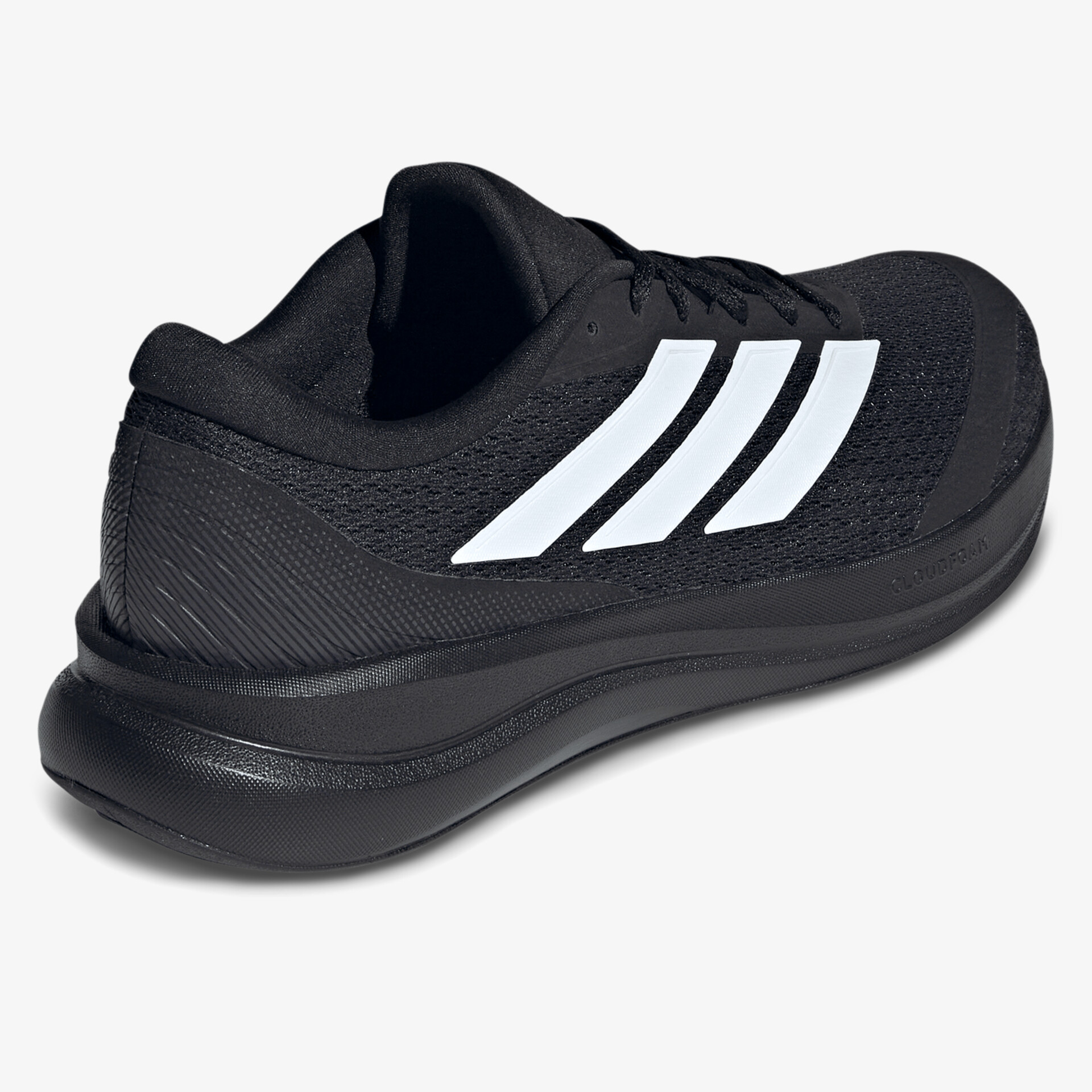 Schwarzer Sportschuh mit weißem Streifendetail, leichter und komfortabler Laufschuh für optimalen Halt
