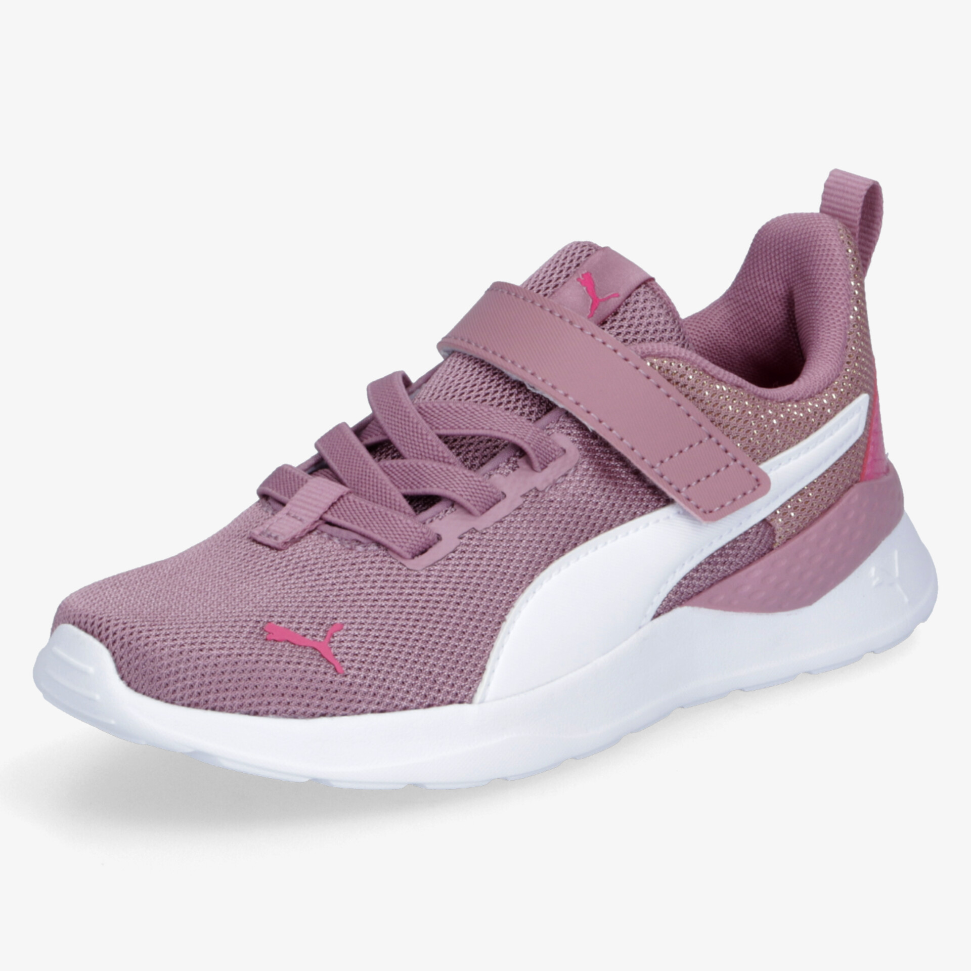 Rosa sportlicher Schuh mit atmungsaktivem Mesh, gepolstertem Kragen und rutschfester Sohle für hohen Tragekomfort