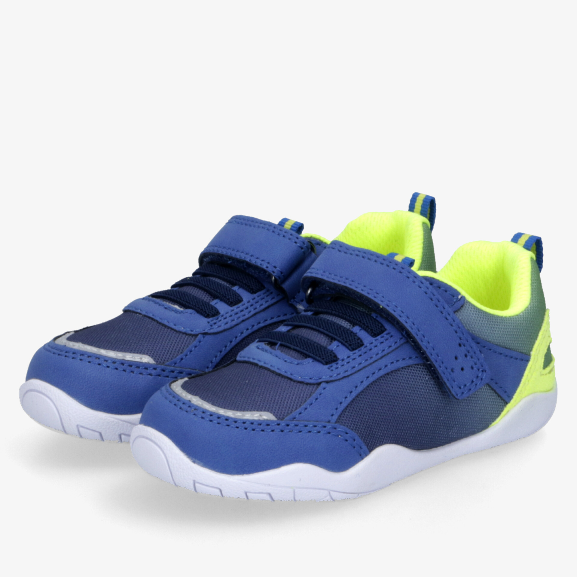 Leichte Sportschuhe in Blau mit Neon-Grün, atmungsaktiv und rutschfest für optimalen Tragekomfort