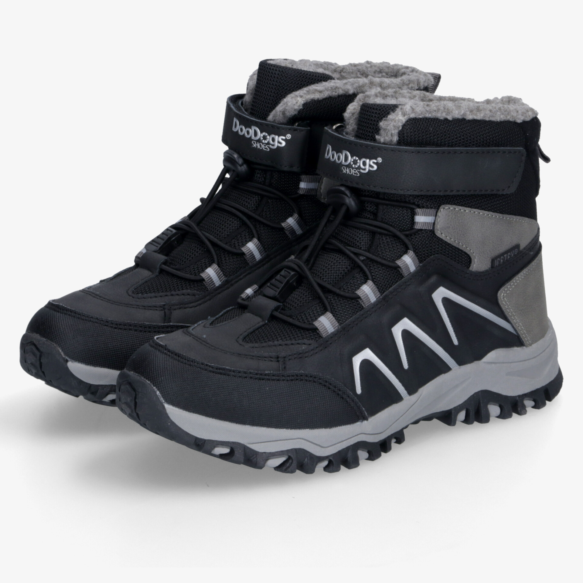 Robuste Winterstiefel mit warmem Futter und rutschfester Sohle, ideal für Outdoor-Aktivitäten.