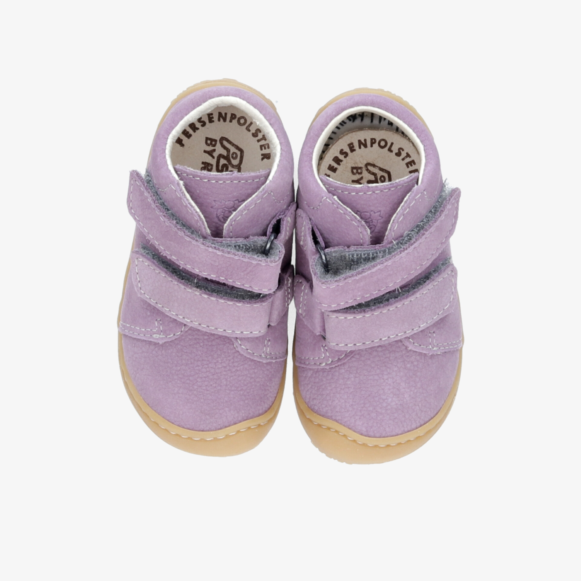 Weiche, lila Freizeitschuhe mit verstellbaren Klettverschlüssen und rutschfester, flexibler Sohle im Paar