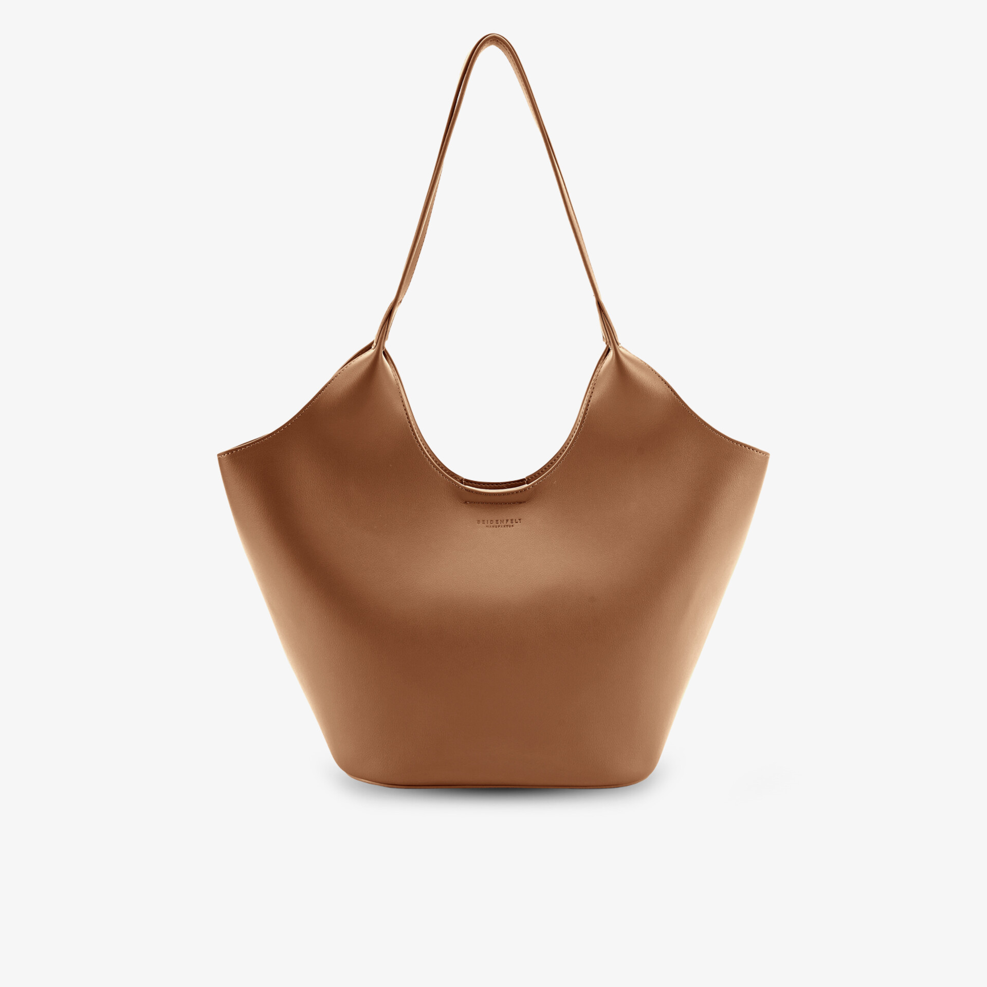 Elegante braune große Tasche aus weichem Material, geräumig und modisch mit schlichtem Design