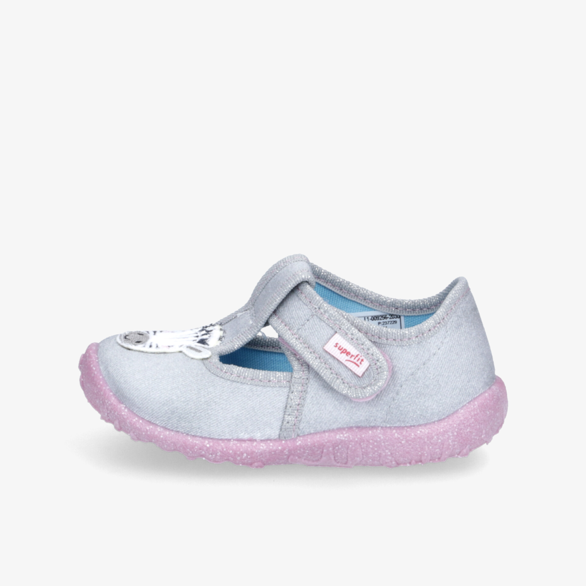 Leichter Kinderschuh mit flexiblem Design, atmungsaktivem Material und bequemen Klettverschluss in Silber und Rosa