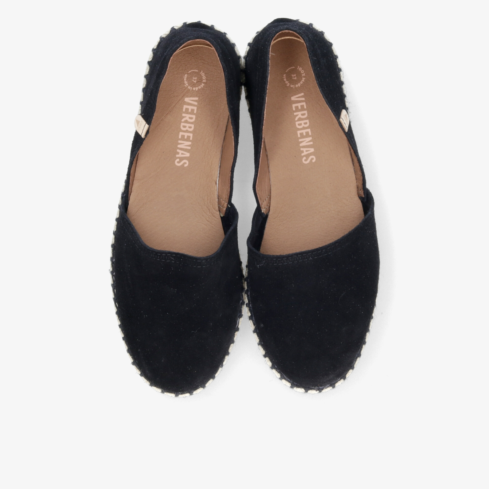Leichtes Paar schwarze Espadrilles mit bequemer, flexibler Sohle und sommerlichem Design