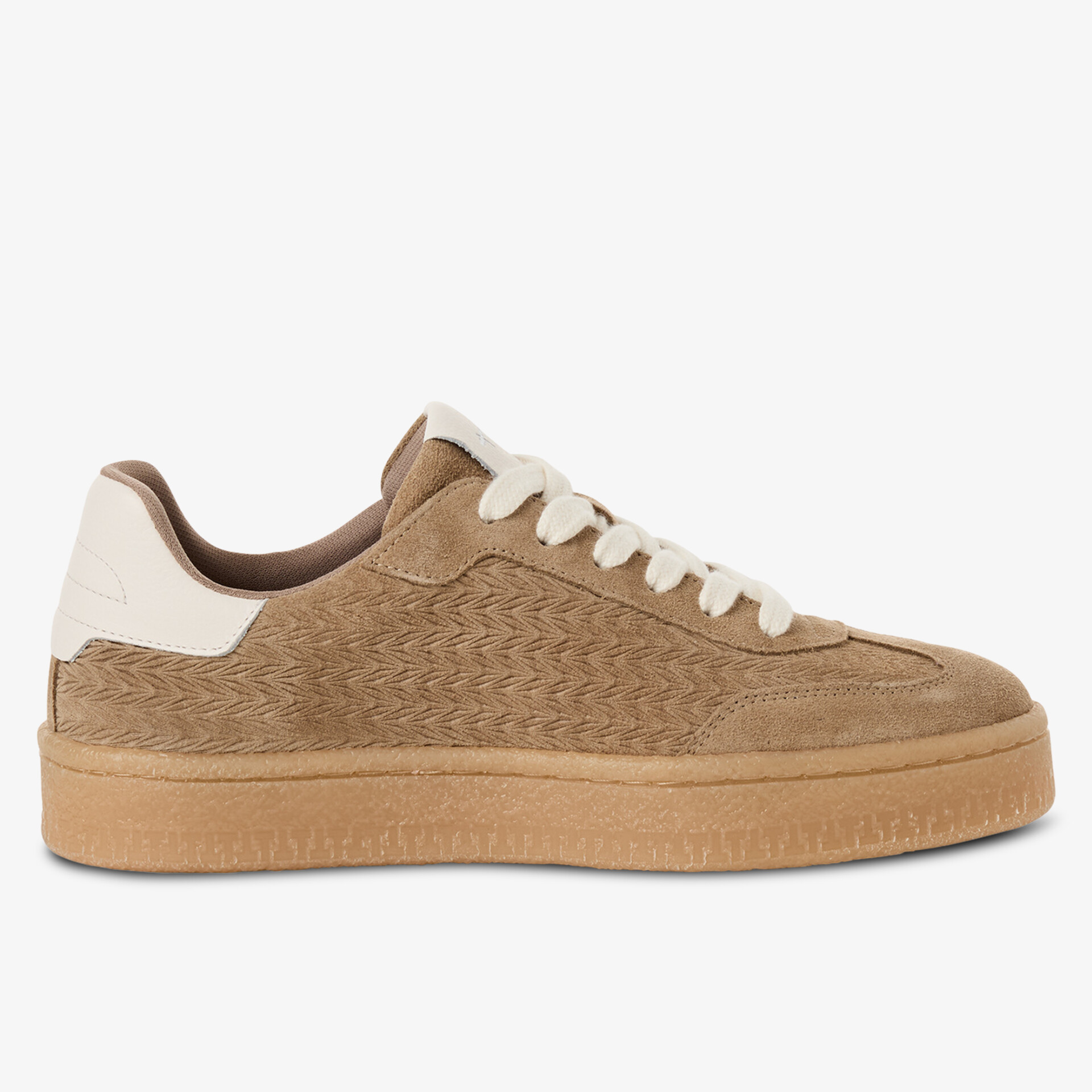 Bequemer leichter Sneaker in braun mit seitlicher Ansicht und sportlichem Design