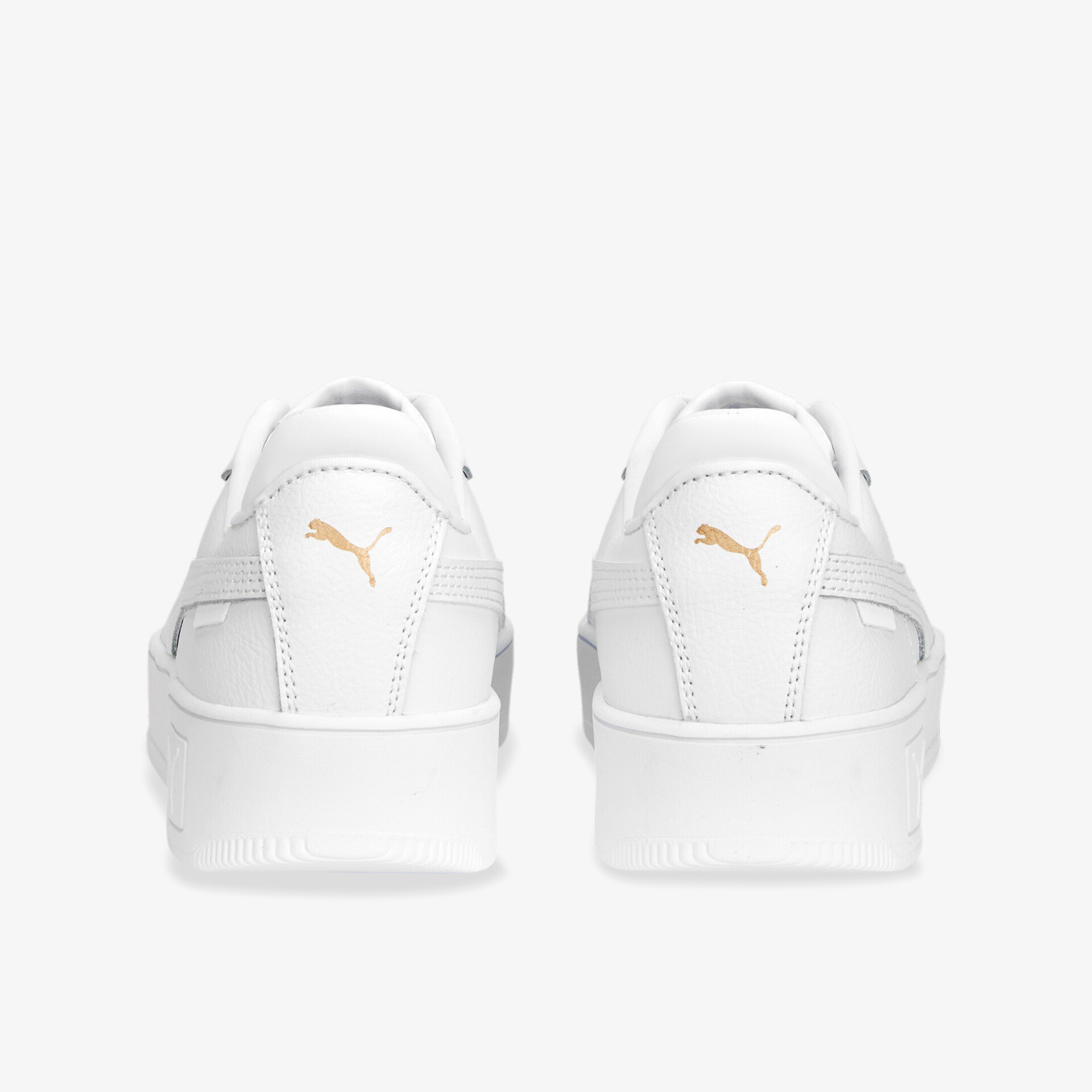 Weiße Sneakers in Lederoptik mit goldenen Elementen, sportlich und komfortabel für jeden Anlass.