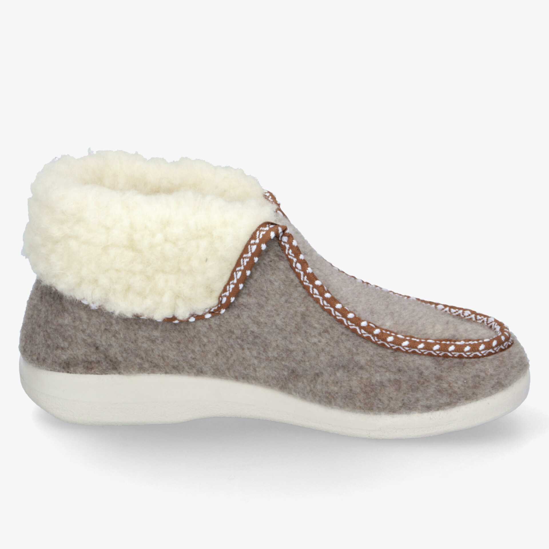 Bequemer warm gefütterter Hausschuh in Grau mit rutschfester Sohle für gemütlichen Tragekomfort