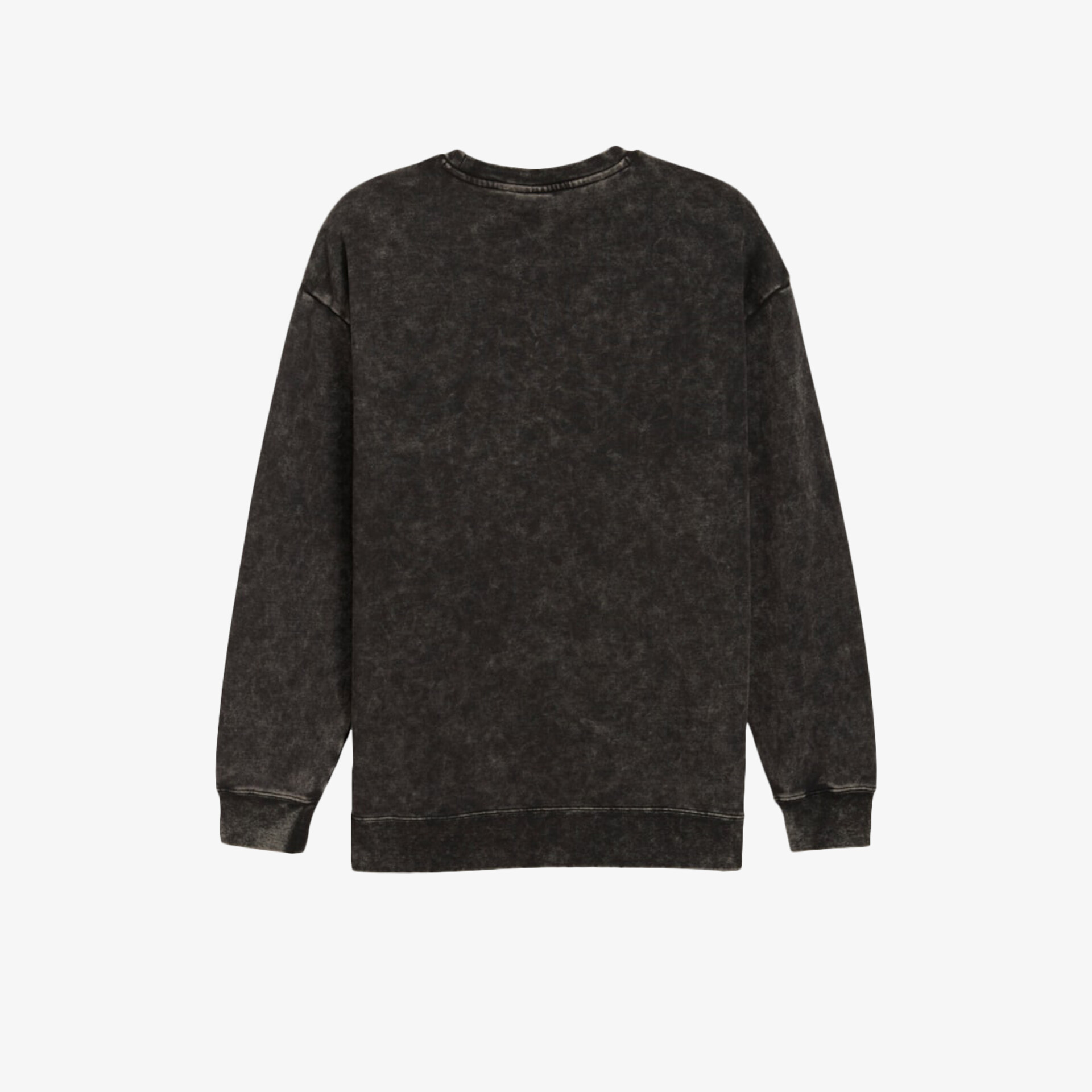 Schwarzer langärmliger Pullover in gerader Passform aus weichem Material Rückansicht